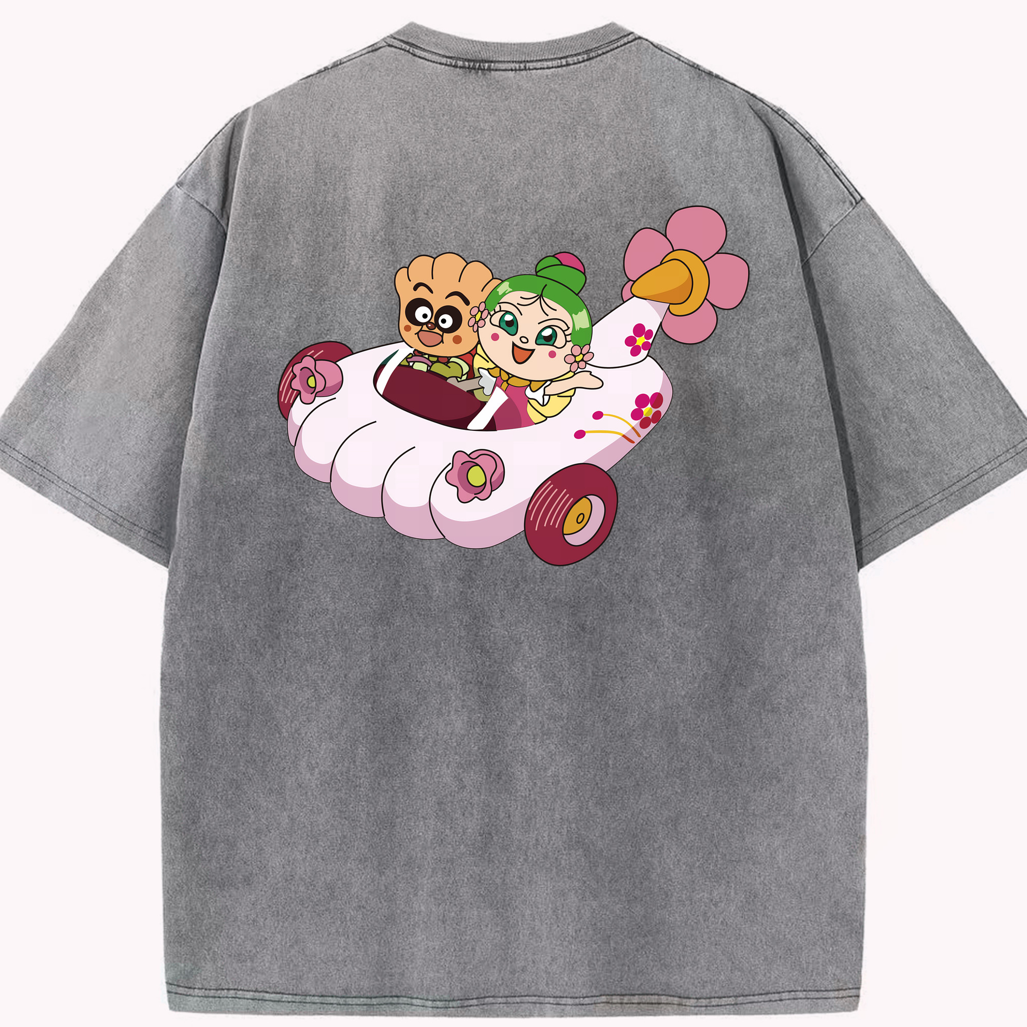 （画像用） アンパンマン Anpanman 綿100% ヴィンテージ風 半袖Tシャツ（背面プリント）