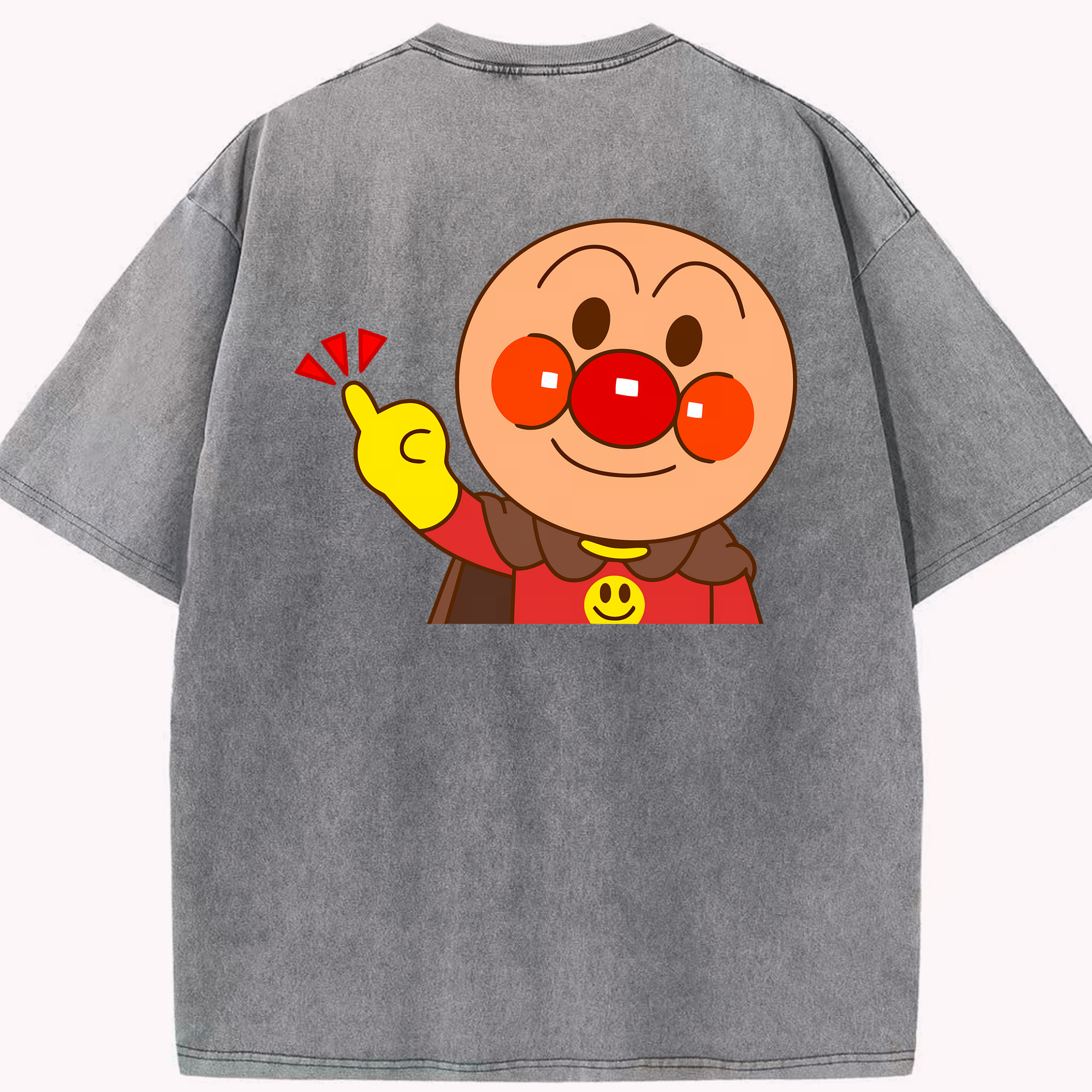 （画像用） アンパンマン Anpanman 綿100% ヴィンテージ風 半袖Tシャツ（背面プリント）