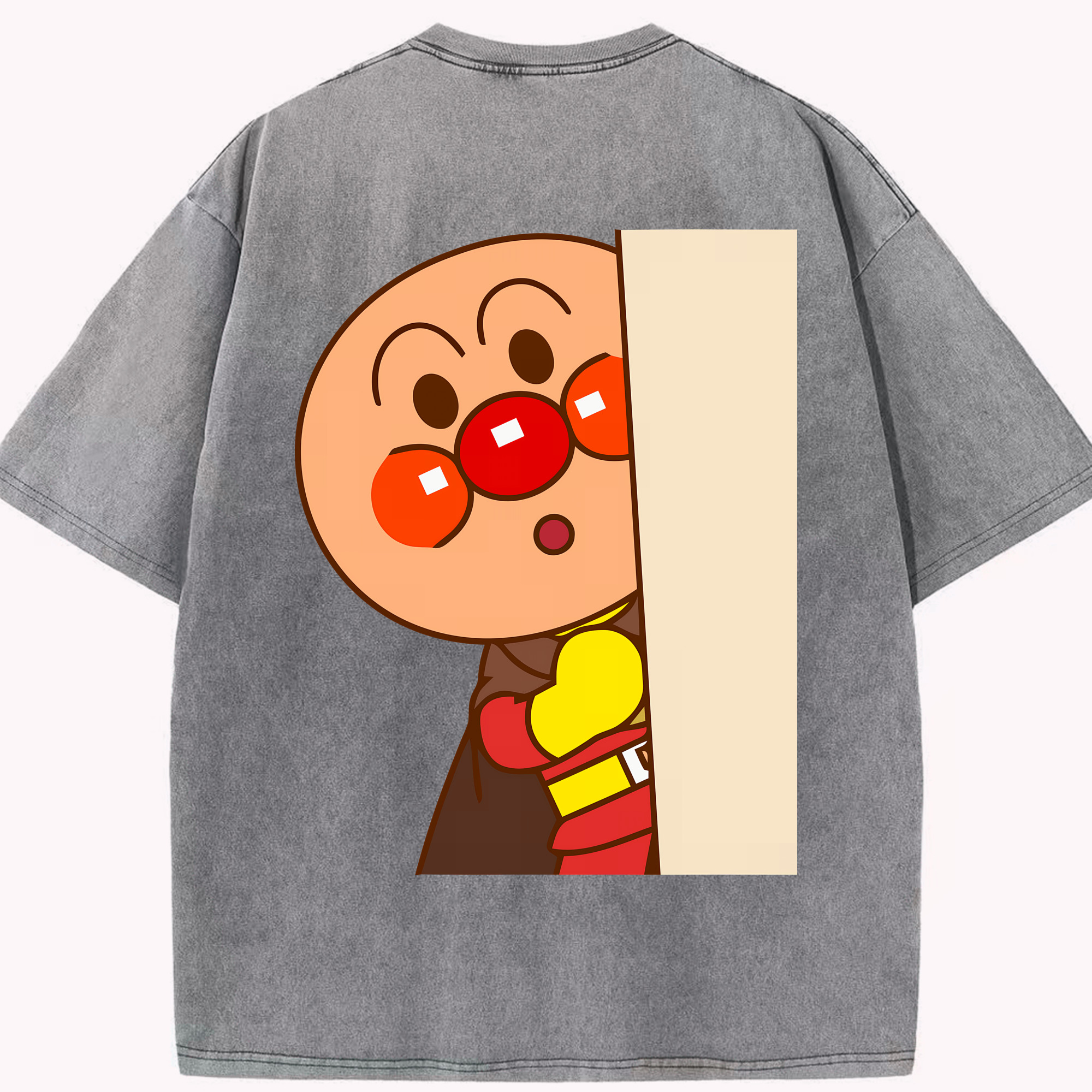（画像用） アンパンマン Anpanman 綿100% ヴィンテージ風 半袖Tシャツ（背面プリント）
