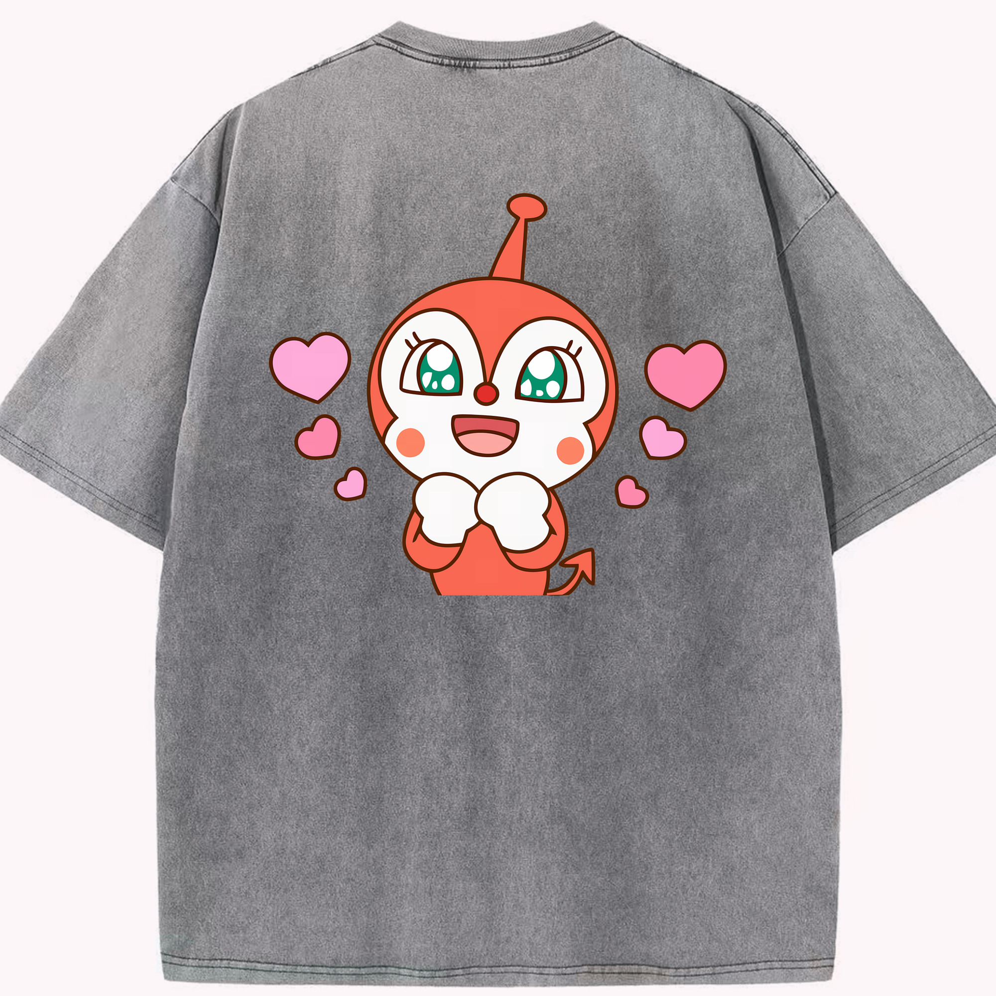 （画像用） アンパンマン Anpanman 綿100% ヴィンテージ風 半袖Tシャツ（背面プリント）
