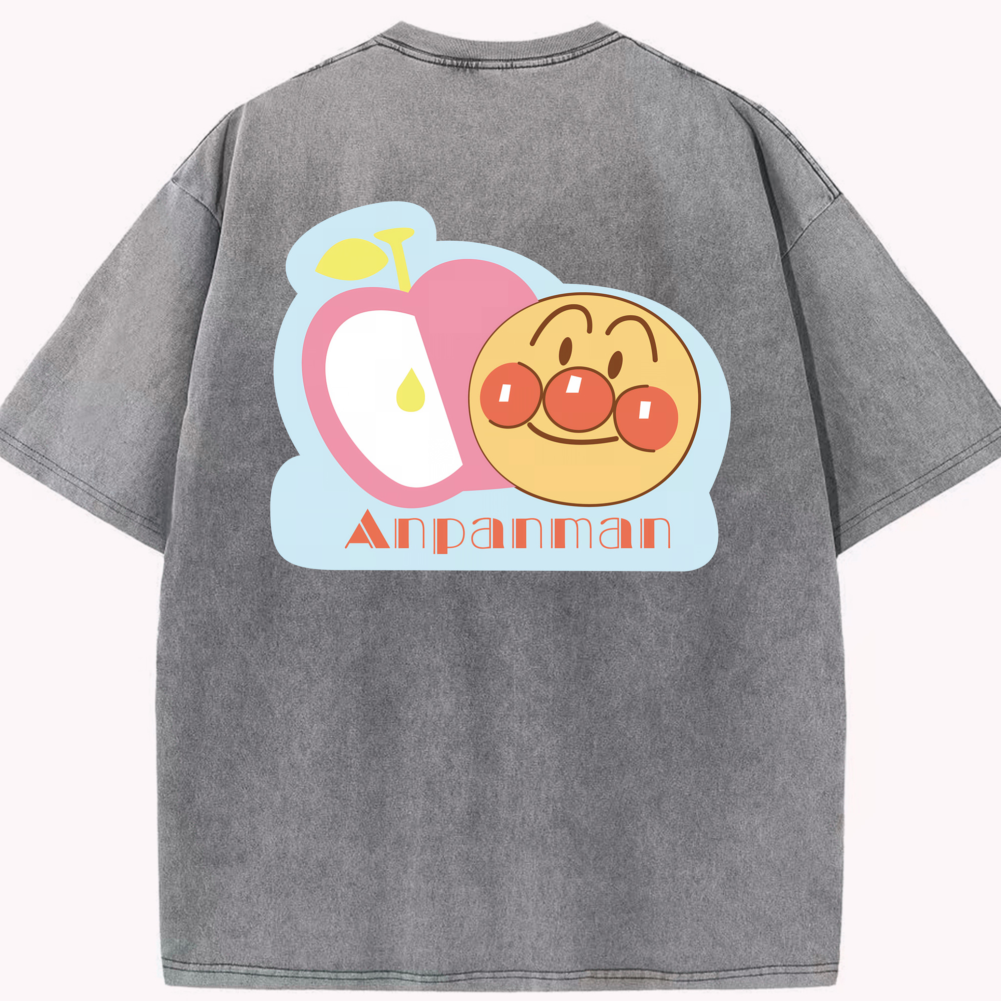 （画像用） アンパンマン Anpanman 綿100% ヴィンテージ風 半袖Tシャツ（背面プリント）