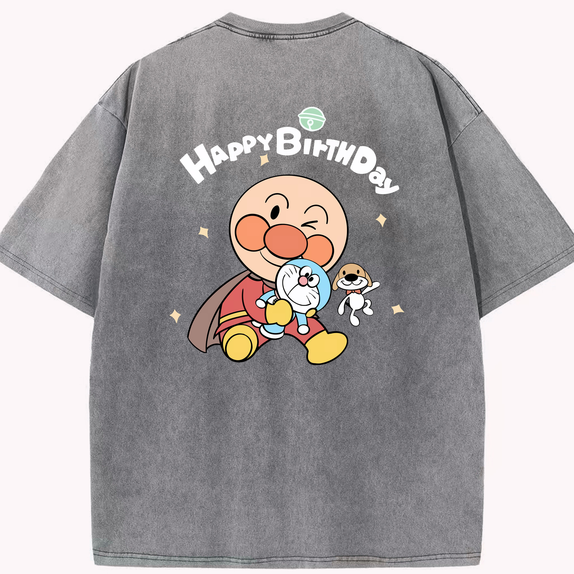（画像用） アンパンマン Anpanman 綿100% ヴィンテージ風 半袖Tシャツ（背面プリント）