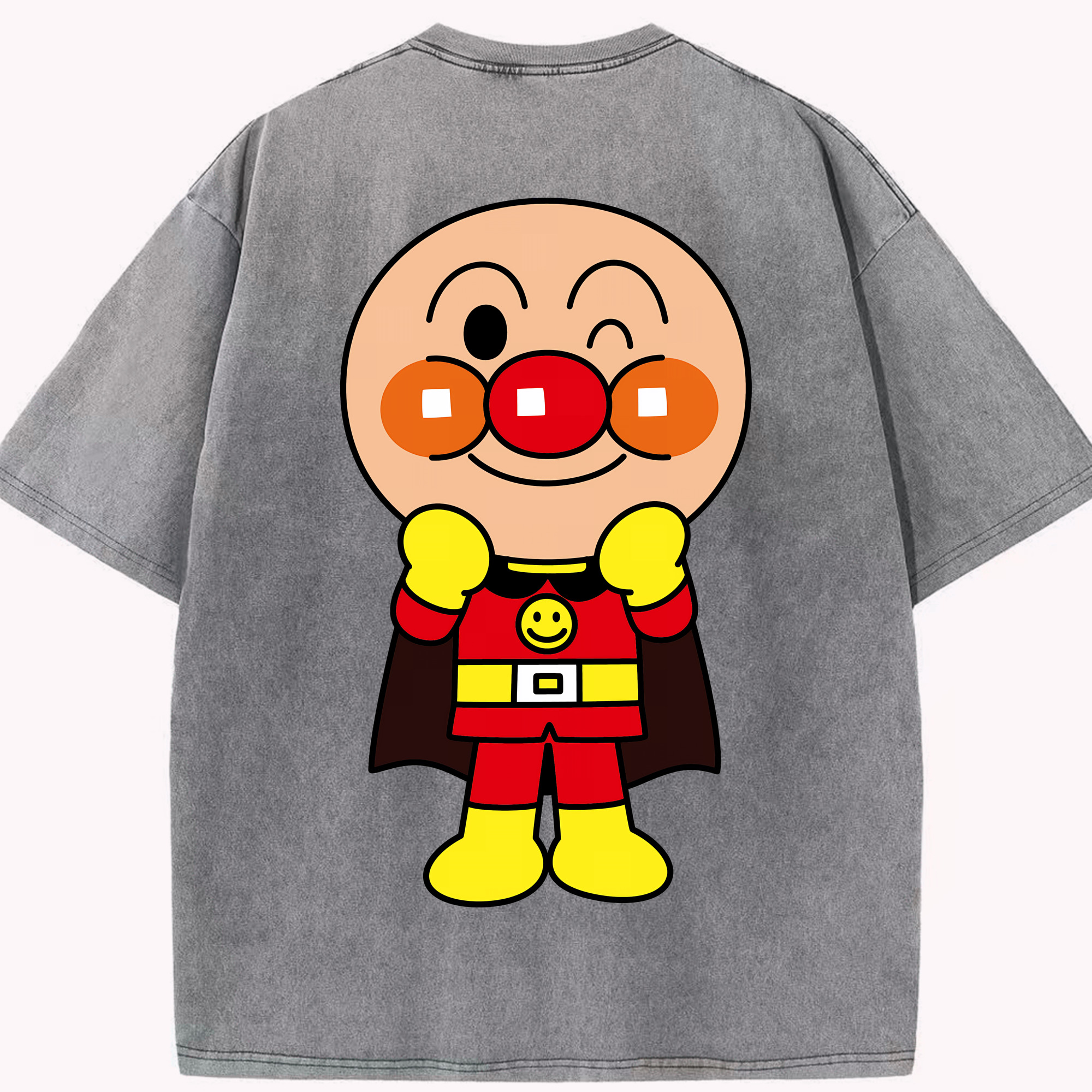 （画像用） アンパンマン Anpanman 綿100% ヴィンテージ風 半袖Tシャツ（背面プリント）