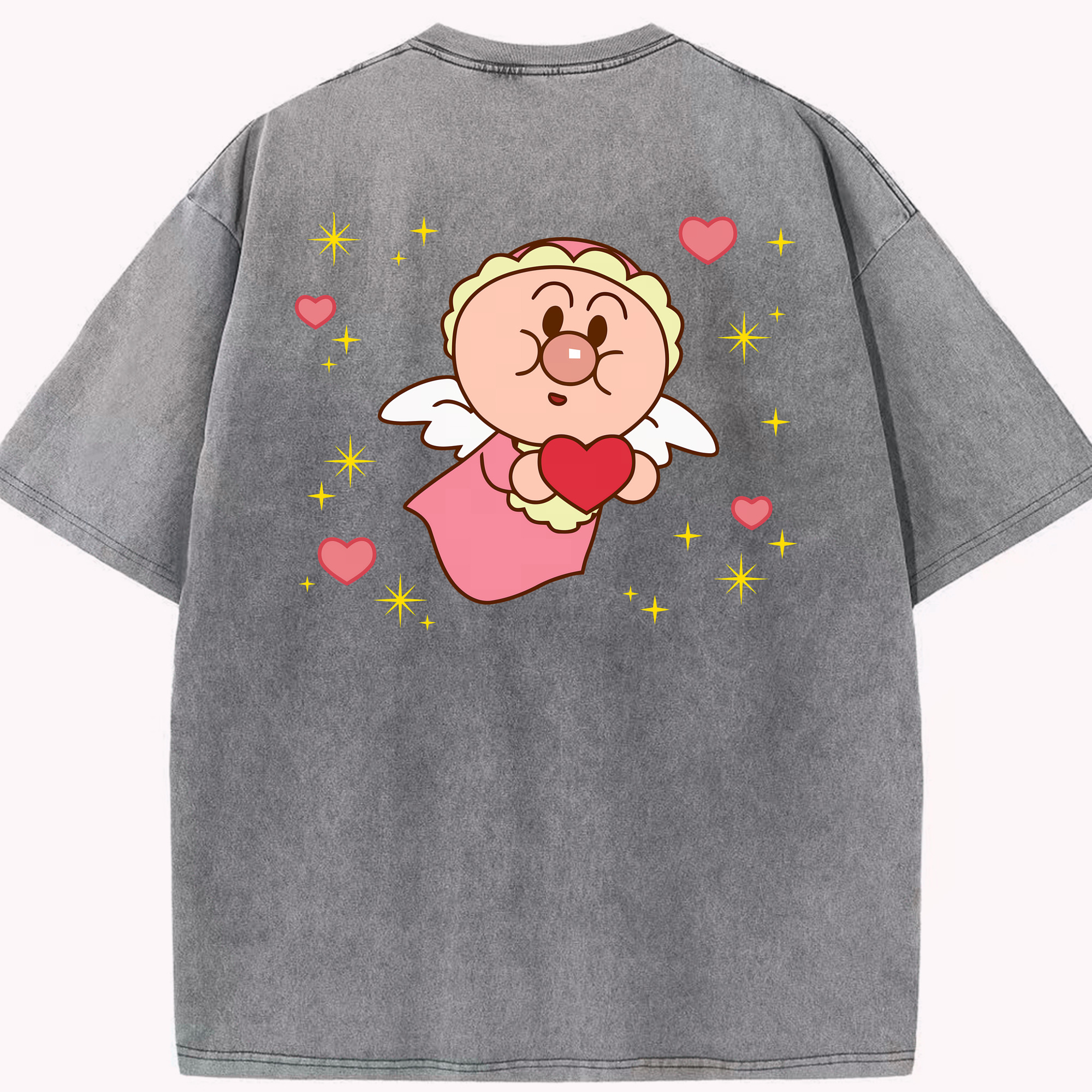 （画像用） アンパンマン Anpanman 綿100% ヴィンテージ風 半袖Tシャツ（背面プリント）