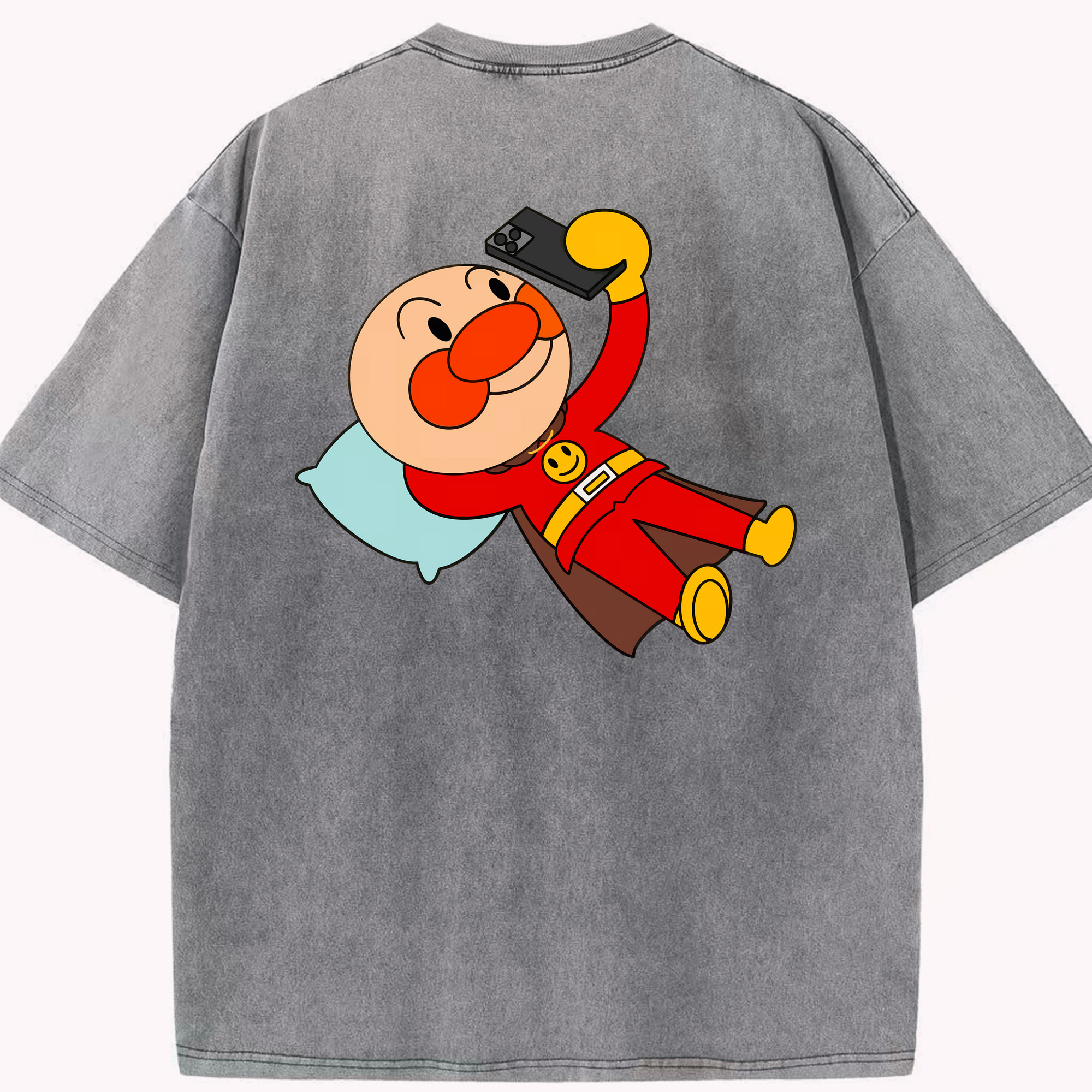 （画像用） アンパンマン Anpanman 綿100% ヴィンテージ風 半袖Tシャツ（背面プリント）