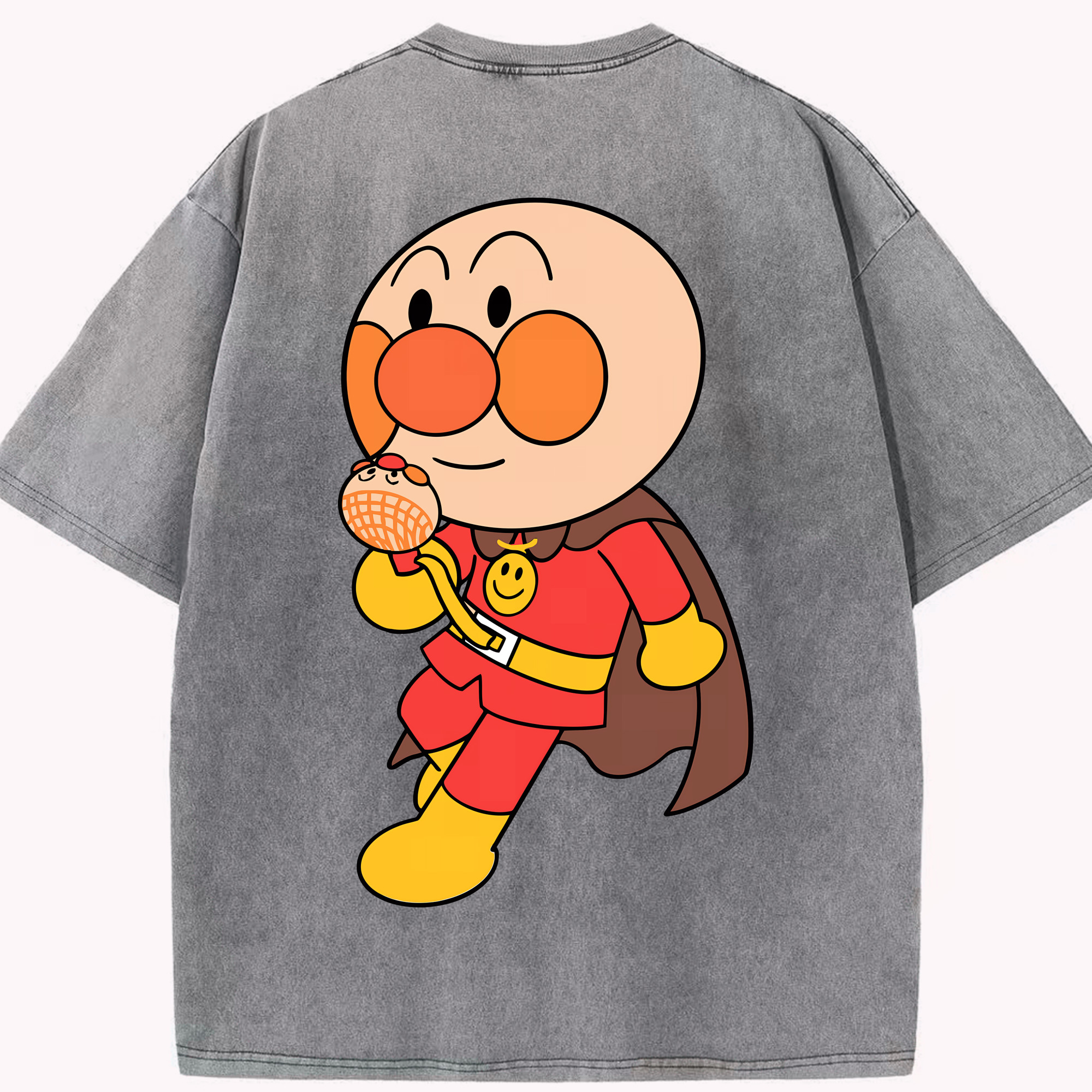 （画像用） アンパンマン Anpanman 綿100% ヴィンテージ風 半袖Tシャツ（背面プリント）