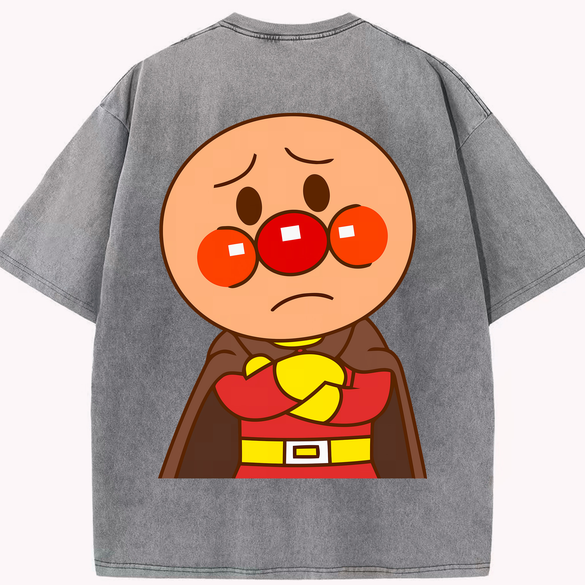 （画像用） アンパンマン Anpanman 綿100% ヴィンテージ風 半袖Tシャツ（背面プリント）