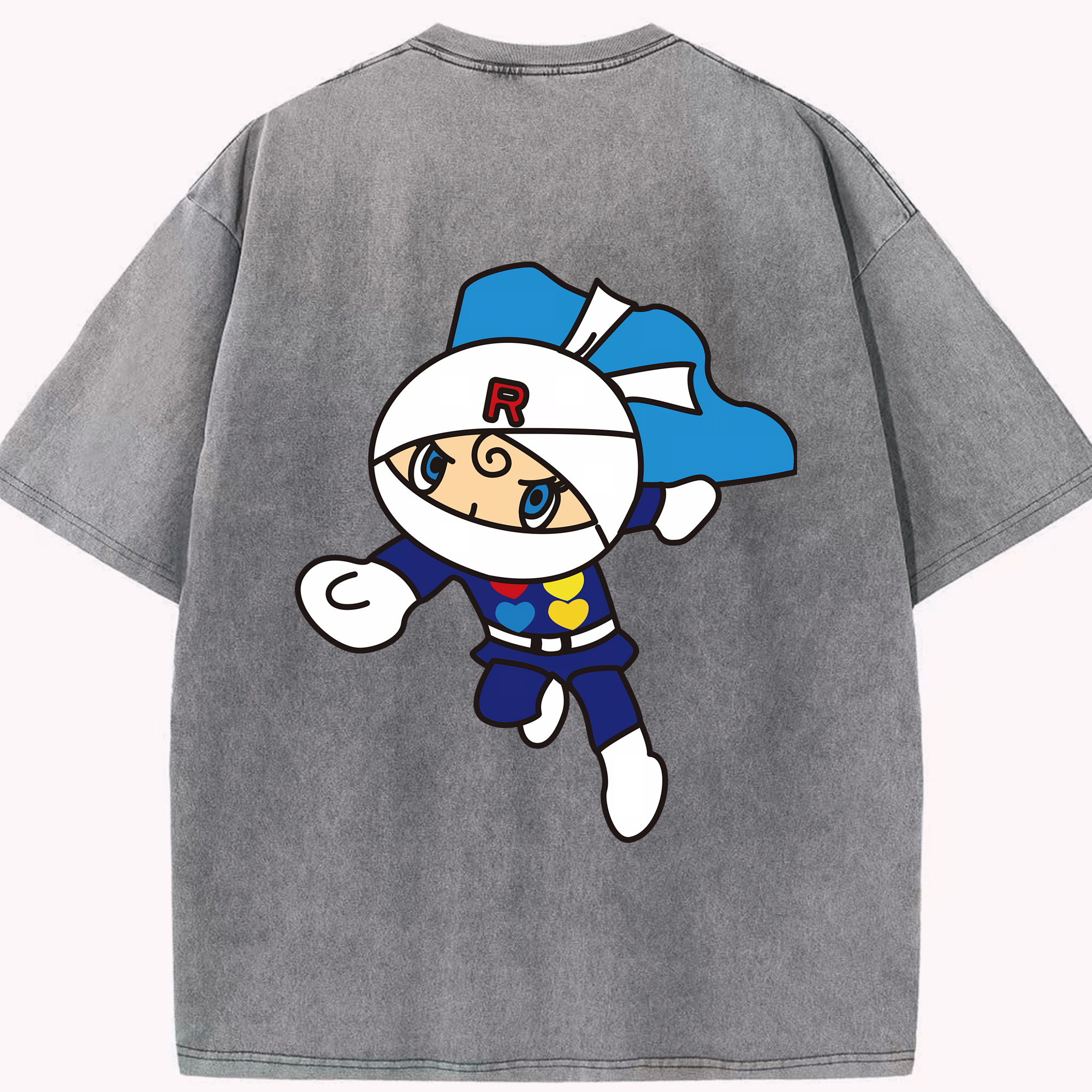 （画像用） アンパンマン Anpanman 綿100% ヴィンテージ風 半袖Tシャツ（背面プリント）