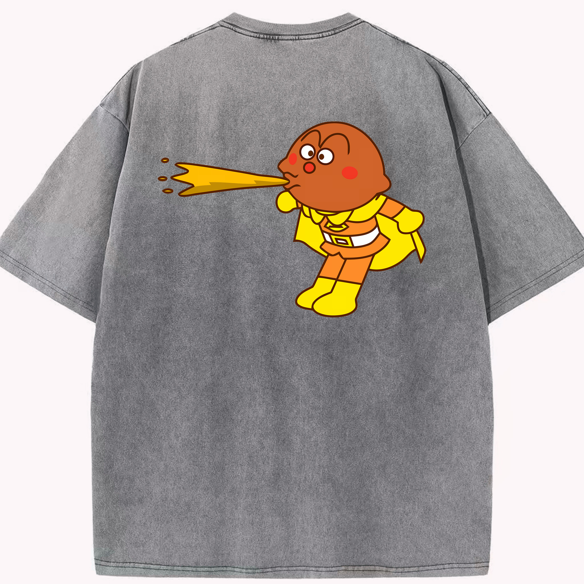 （画像用） アンパンマン Anpanman 綿100% ヴィンテージ風 半袖Tシャツ（背面プリント）
