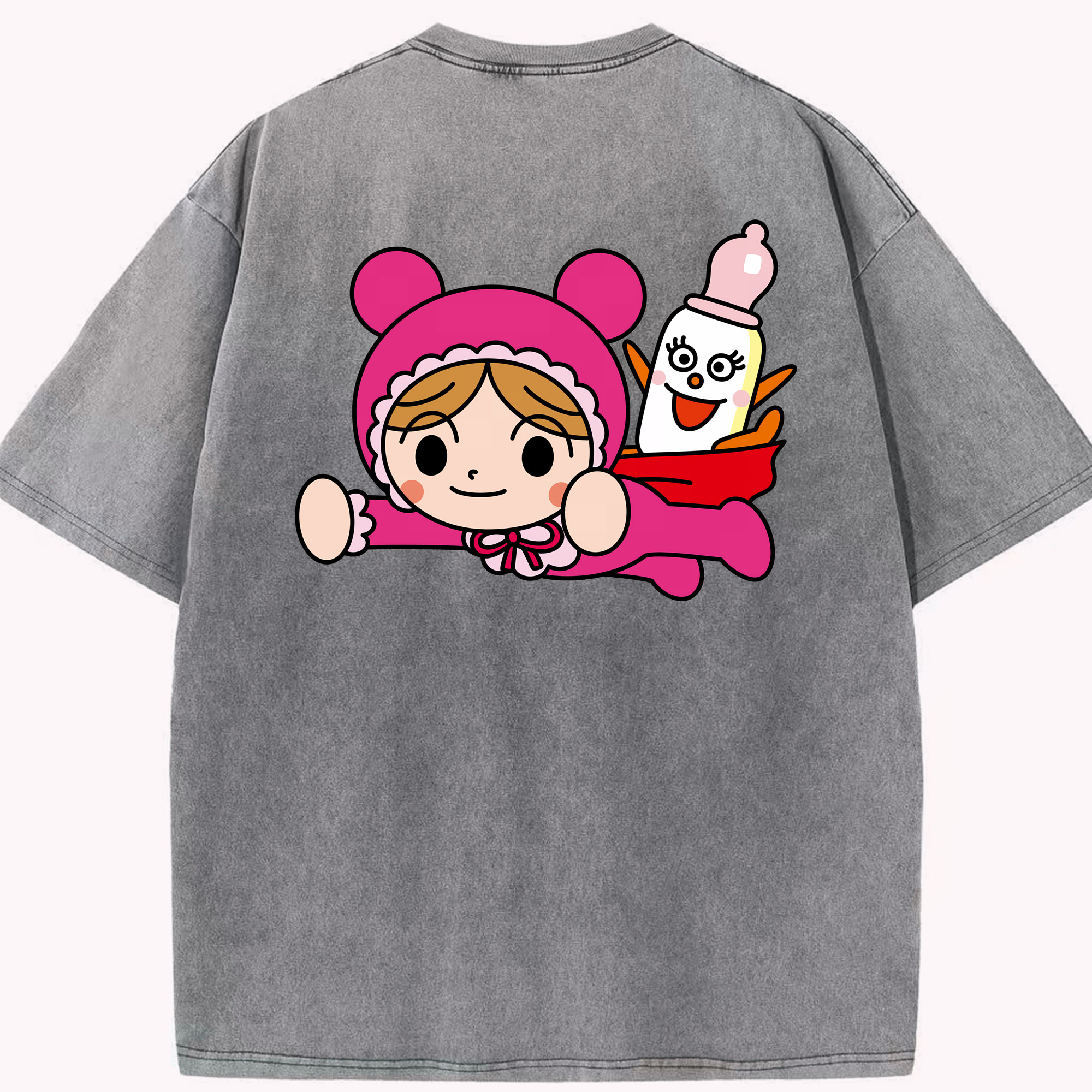 （画像用） アンパンマン Anpanman 綿100% ヴィンテージ風 半袖Tシャツ（背面プリント）