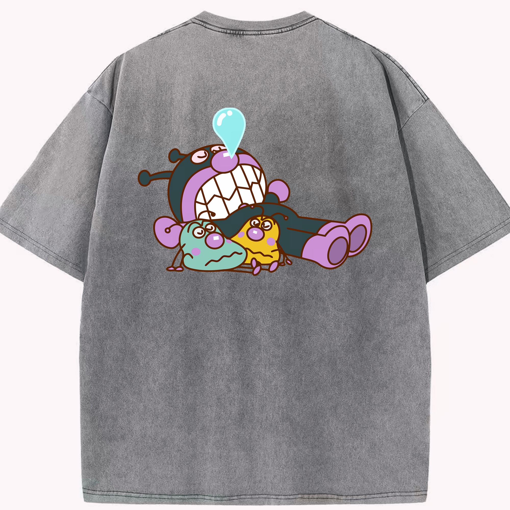 （画像用） アンパンマン Anpanman 綿100% ヴィンテージ風 半袖Tシャツ（背面プリント）