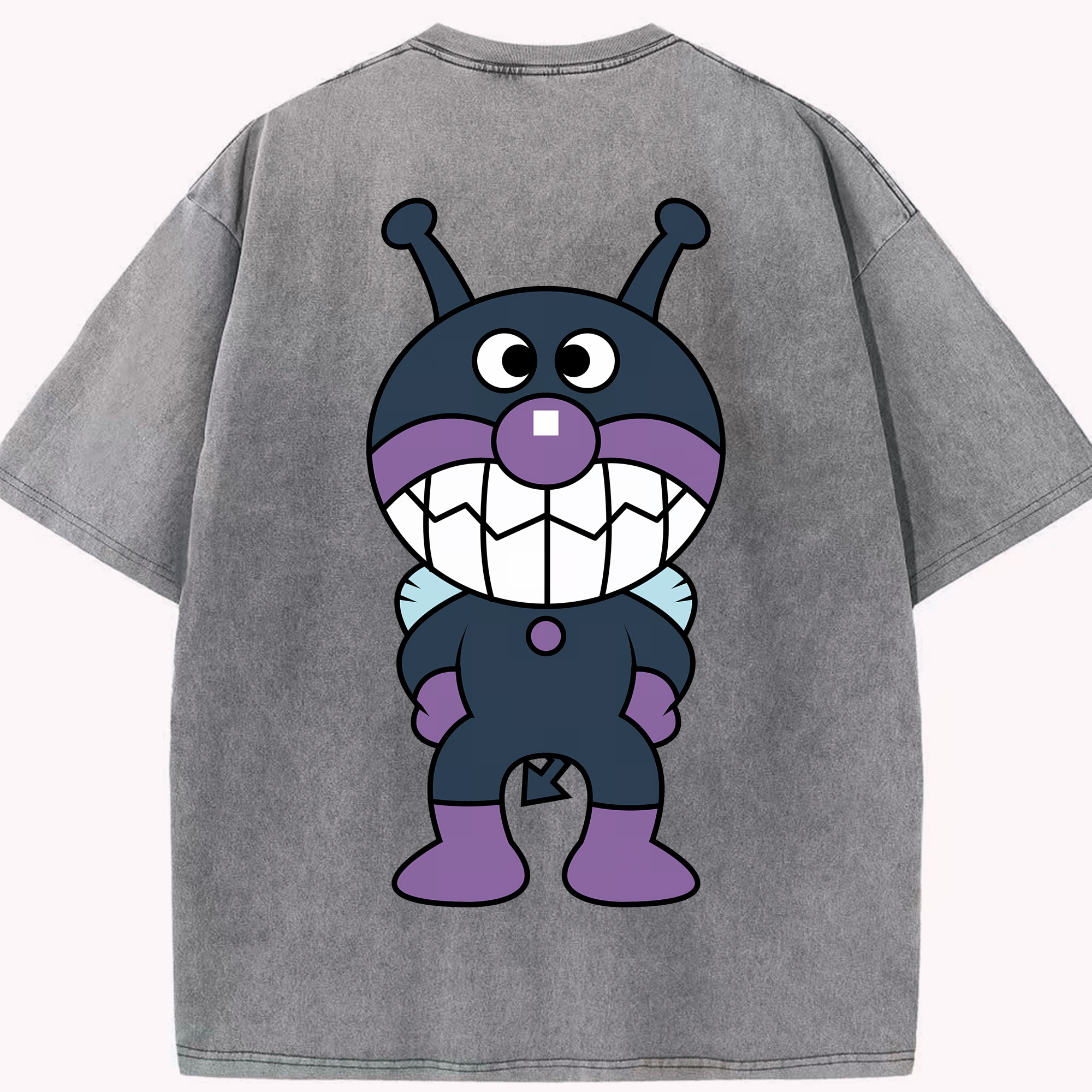 （画像用） アンパンマン Anpanman 綿100% ヴィンテージ風 半袖Tシャツ（背面プリント）