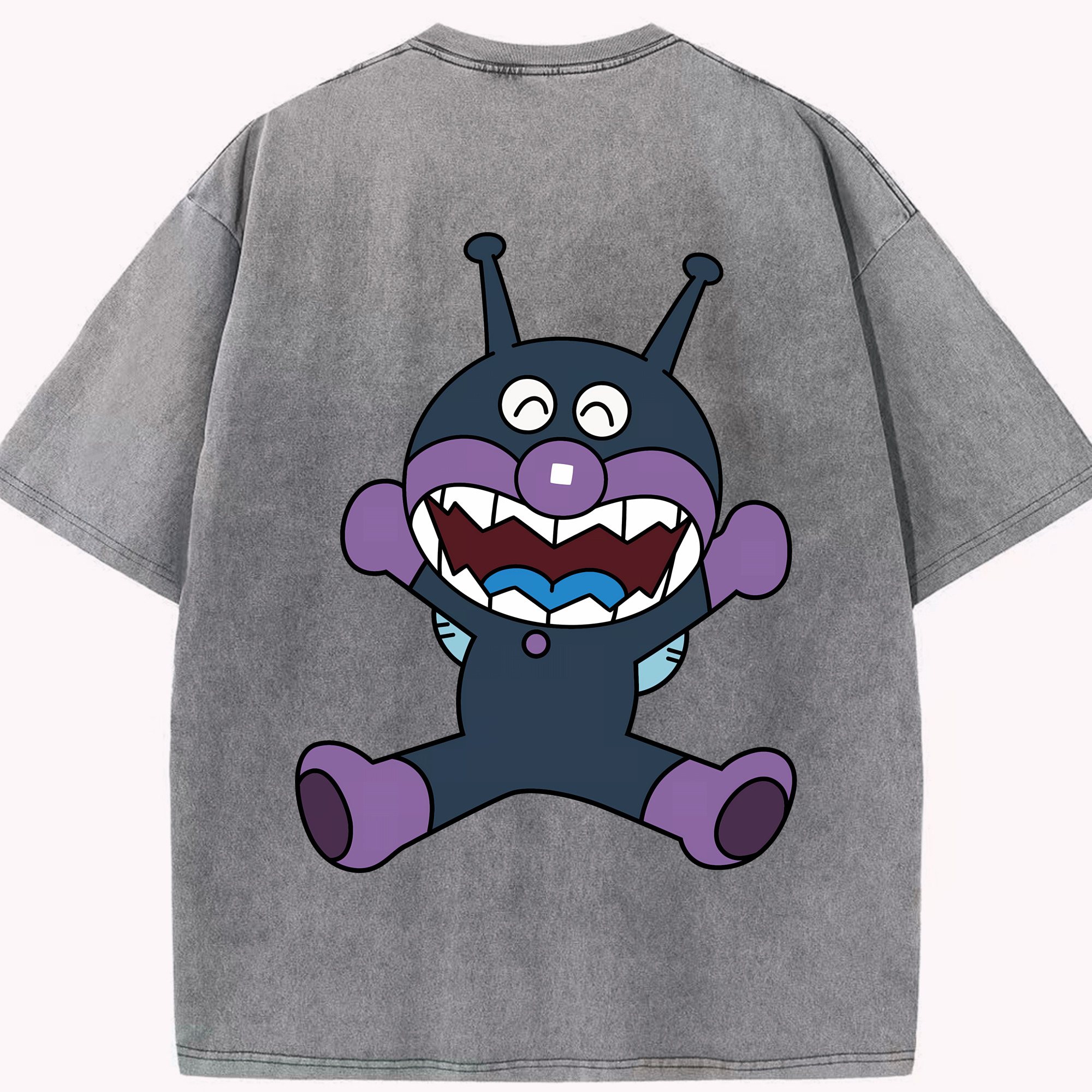 （画像用） アンパンマン Anpanman 綿100% ヴィンテージ風 半袖Tシャツ（背面プリント）