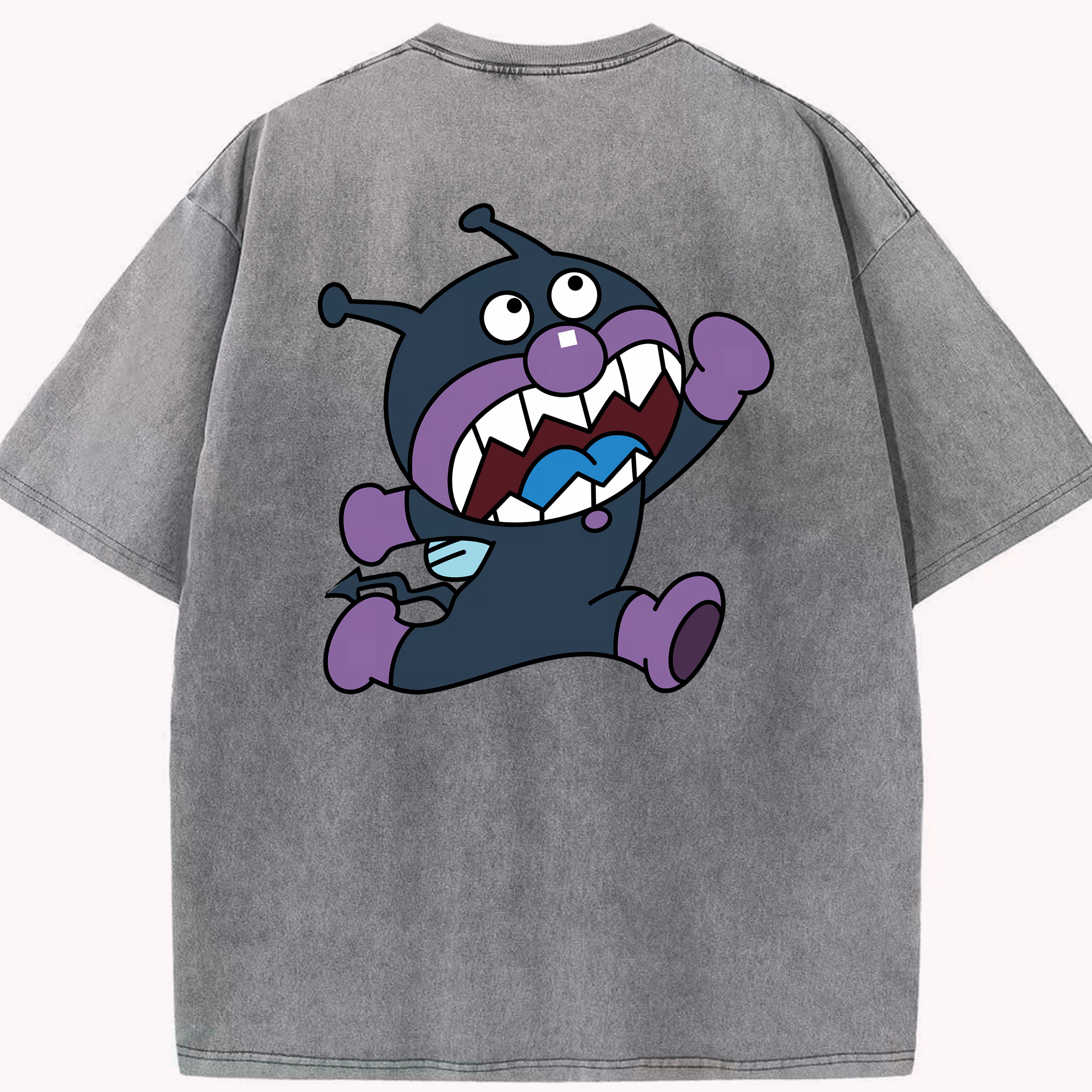 （画像用） アンパンマン Anpanman 綿100% ヴィンテージ風 半袖Tシャツ（背面プリント）