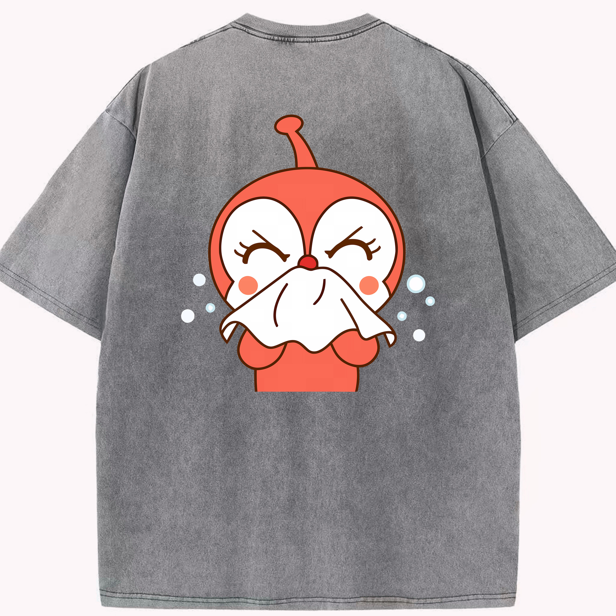 （画像用） アンパンマン Anpanman 綿100% ヴィンテージ風 半袖Tシャツ（背面プリント）