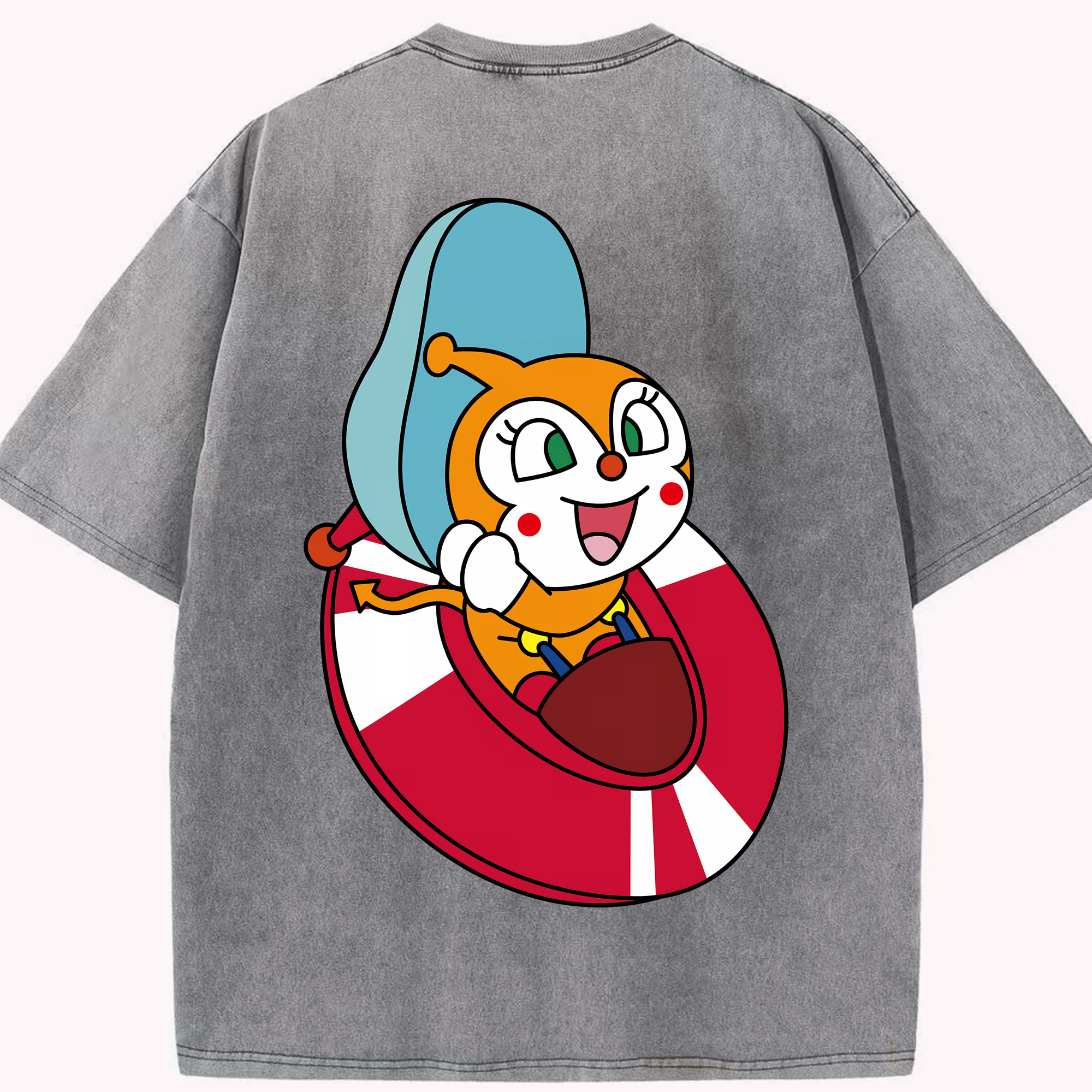 （画像用） アンパンマン Anpanman 綿100% ヴィンテージ風 半袖Tシャツ（背面プリント）