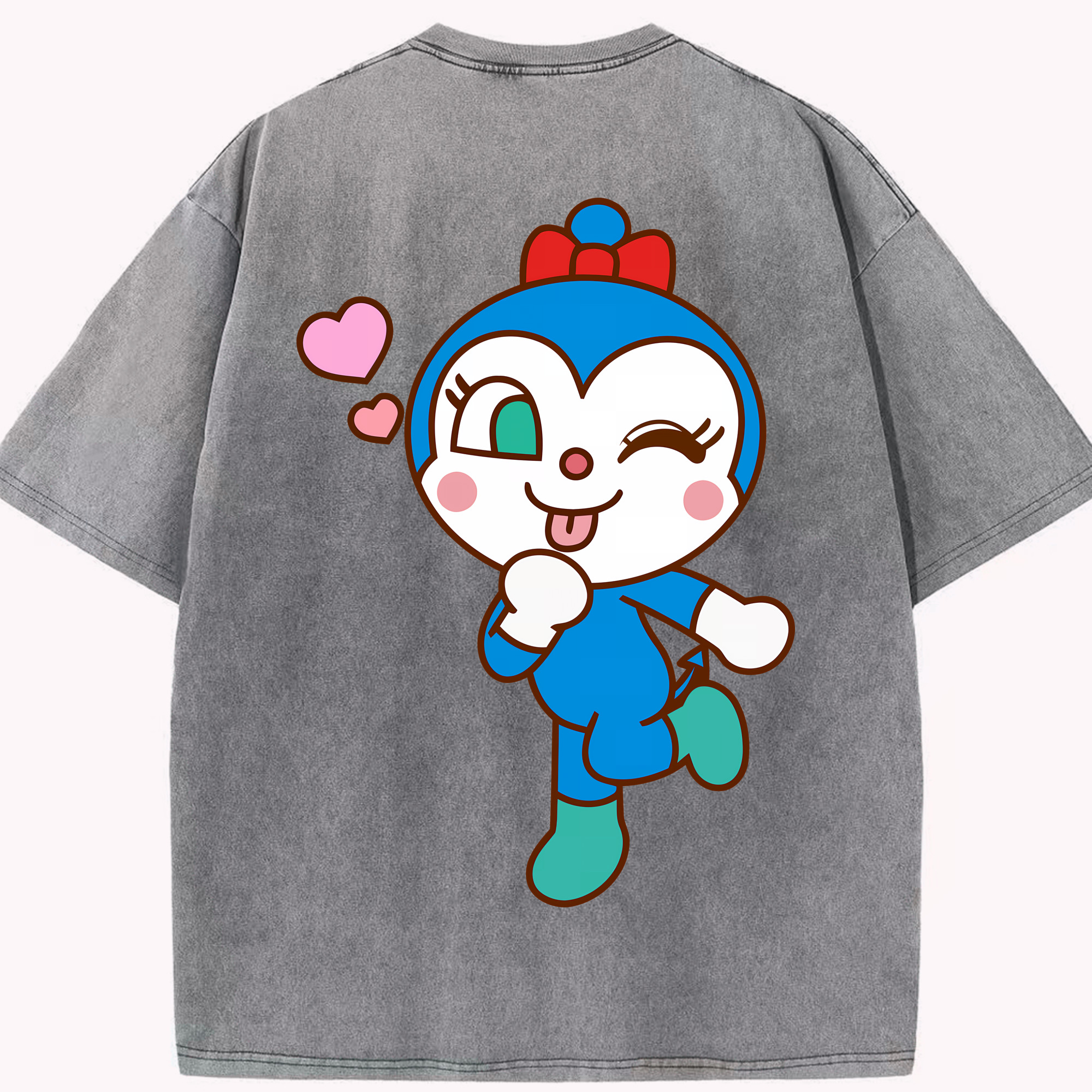 （画像用） アンパンマン Anpanman 綿100% ヴィンテージ風 半袖Tシャツ（背面プリント）