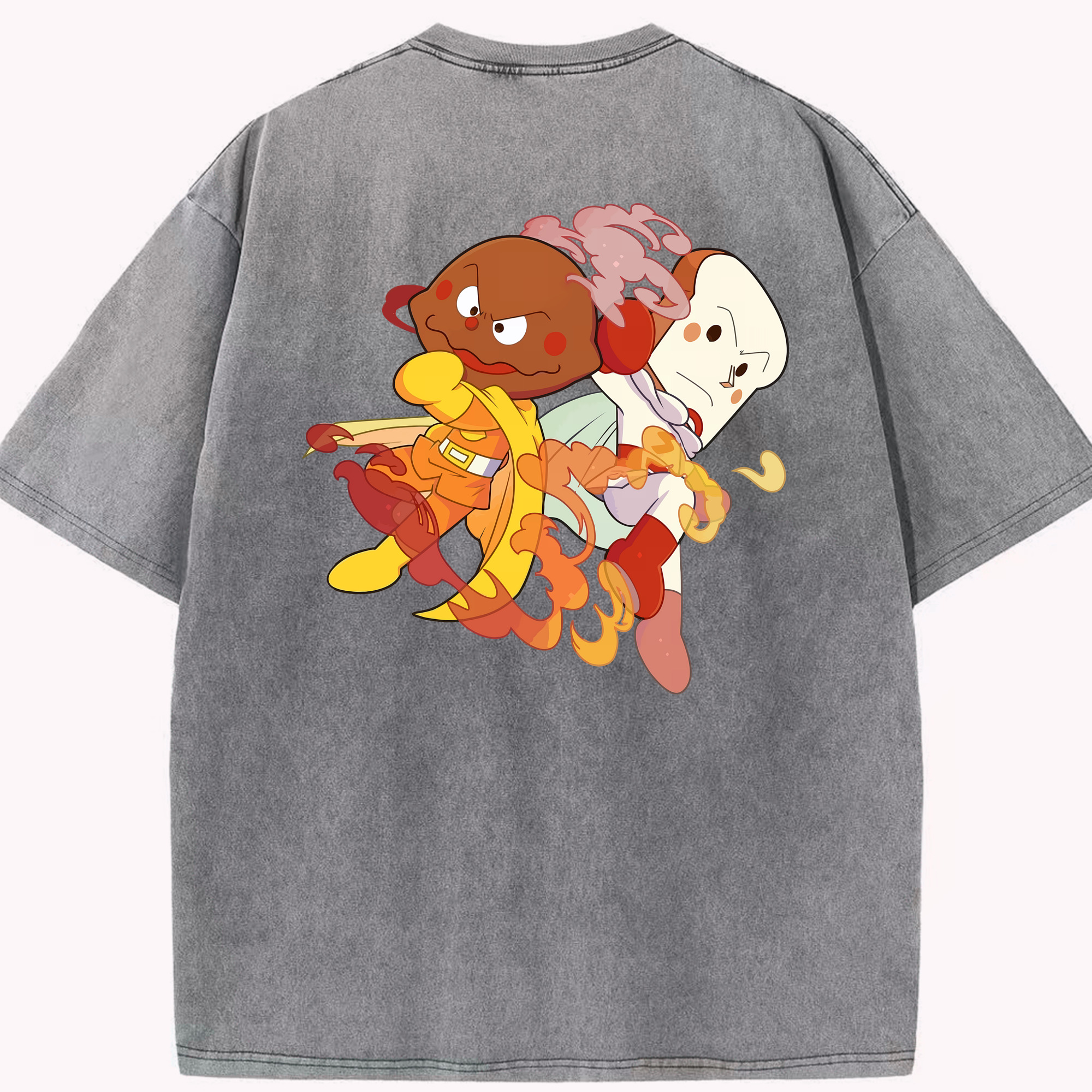 （画像用） アンパンマン Anpanman 綿100% ヴィンテージ風 半袖Tシャツ（背面プリント）