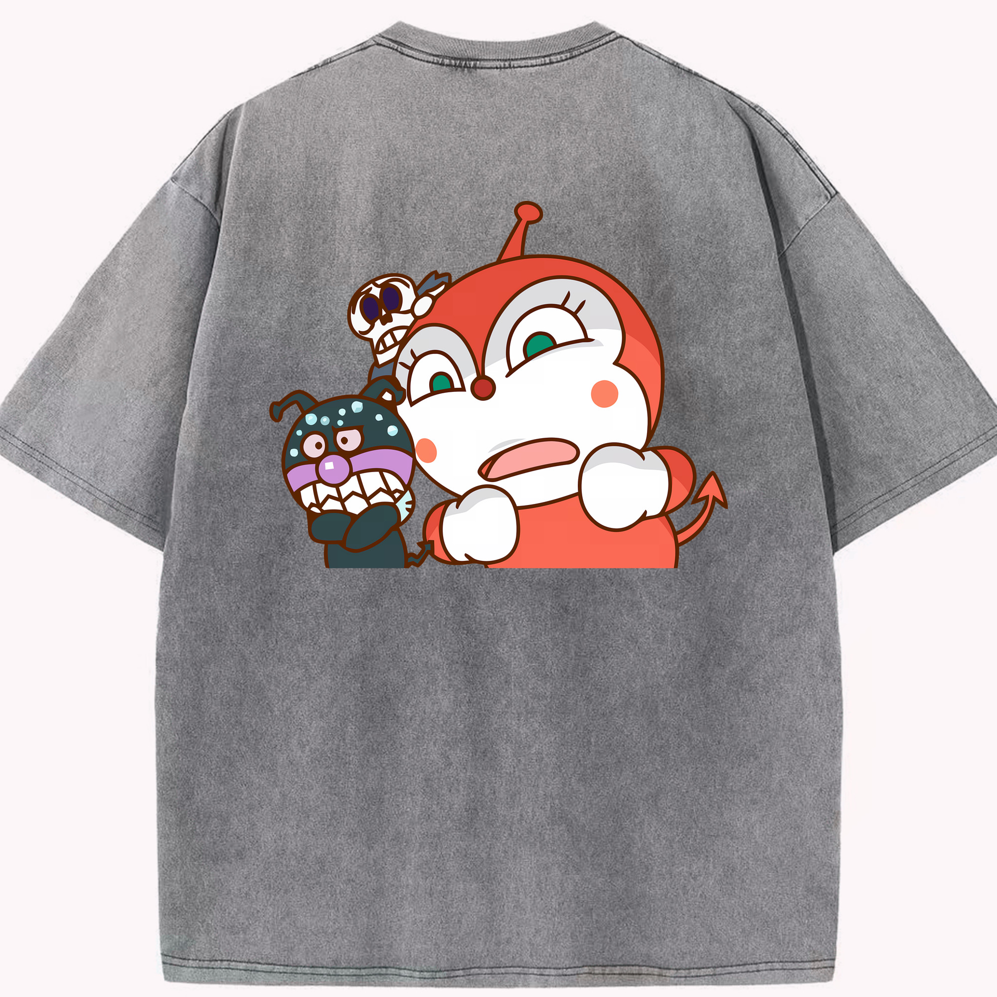 （画像用） アンパンマン Anpanman 綿100% ヴィンテージ風 半袖Tシャツ（背面プリント）