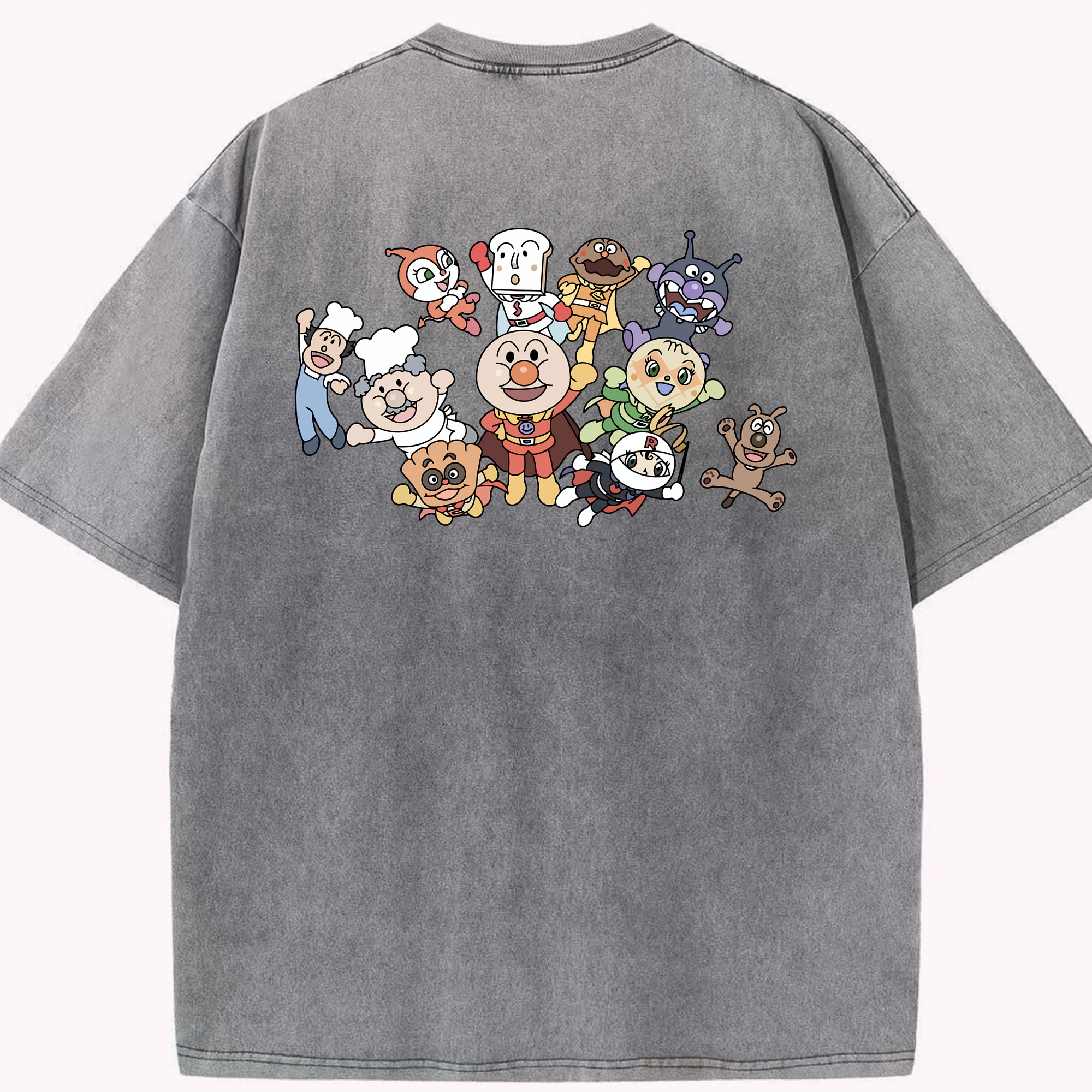 （画像用） アンパンマン Anpanman 綿100% ヴィンテージ風 半袖Tシャツ（背面プリント）