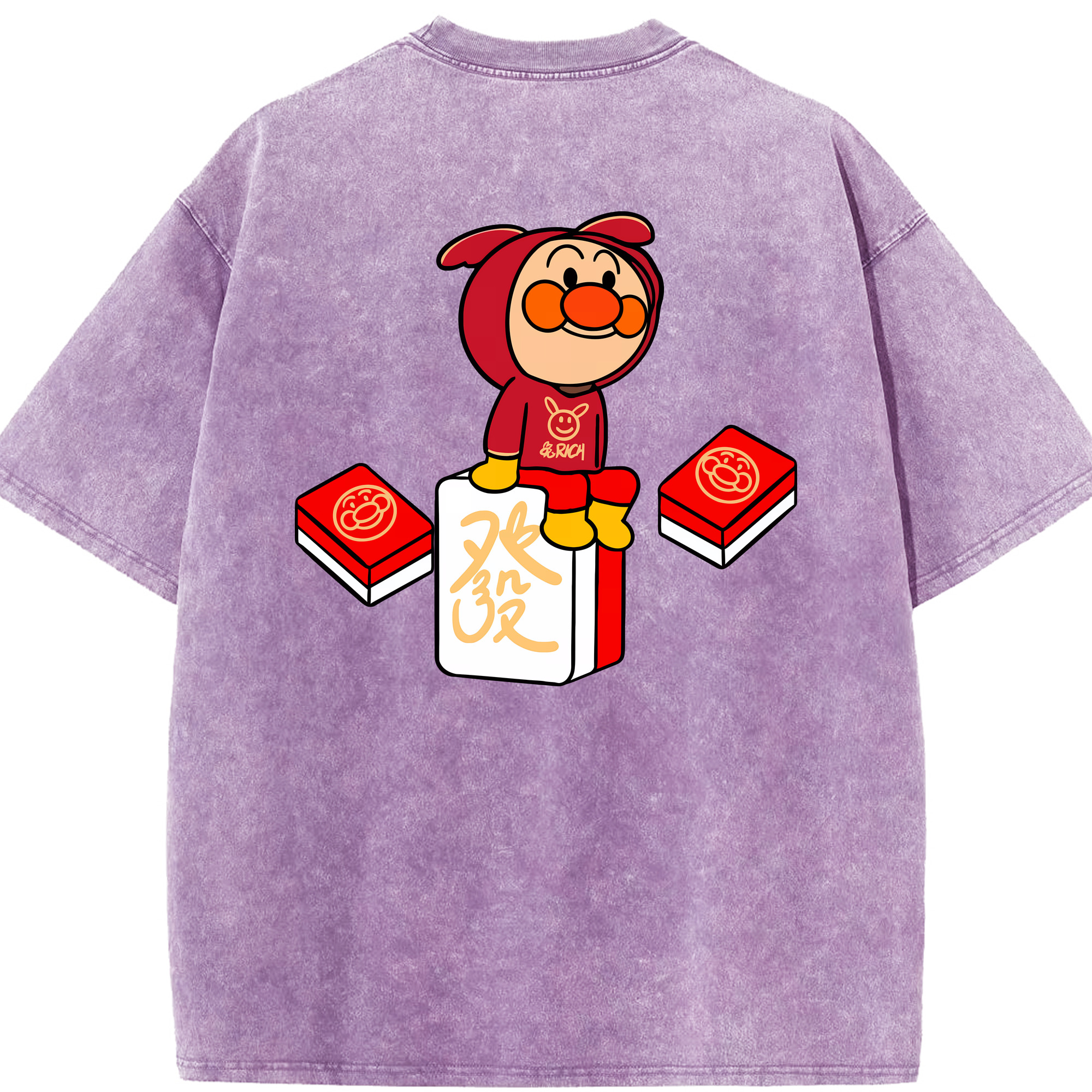 （画像用） アンパンマン Anpanman 綿100% ヴィンテージ風 半袖Tシャツ（背面プリント）