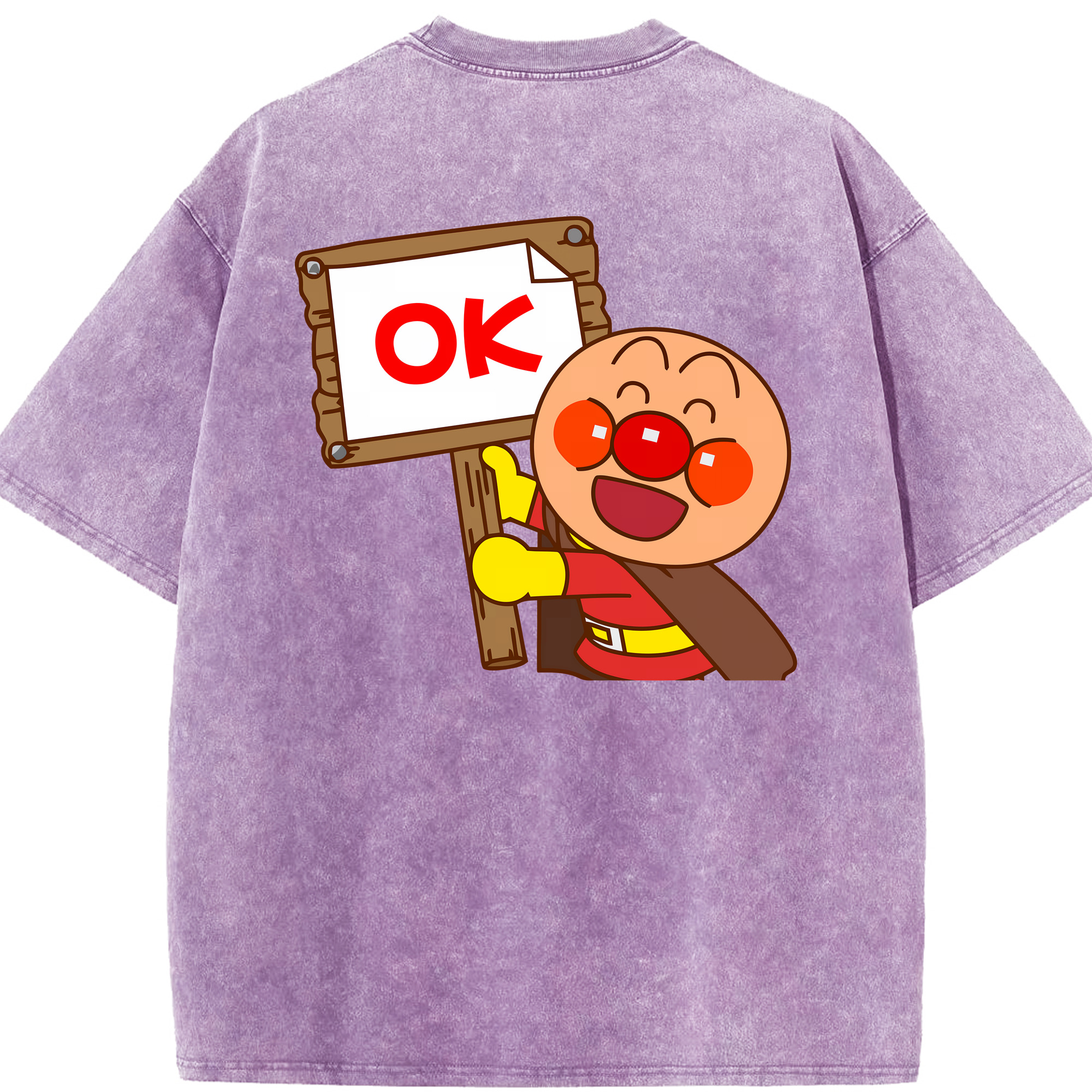 （画像用） アンパンマン Anpanman 綿100% ヴィンテージ風 半袖Tシャツ（背面プリント）