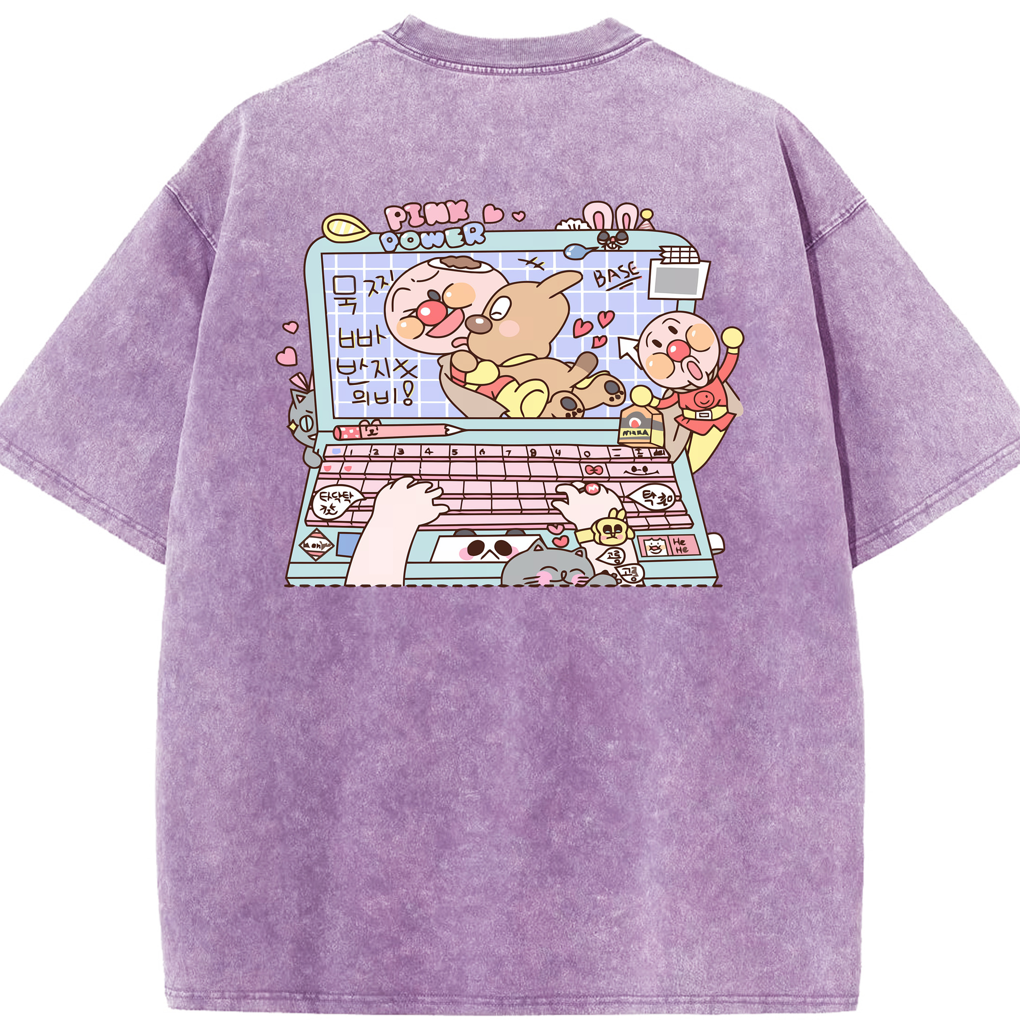 （画像用） アンパンマン Anpanman 綿100% ヴィンテージ風 半袖Tシャツ（背面プリント）