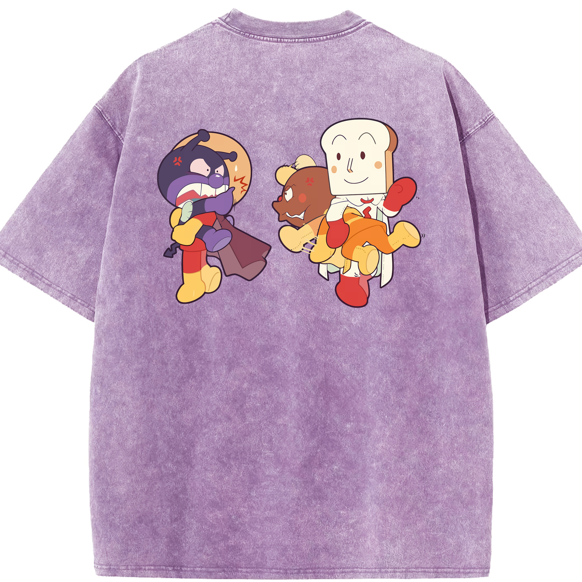 （画像用） アンパンマン Anpanman 綿100% ヴィンテージ風 半袖Tシャツ（背面プリント）