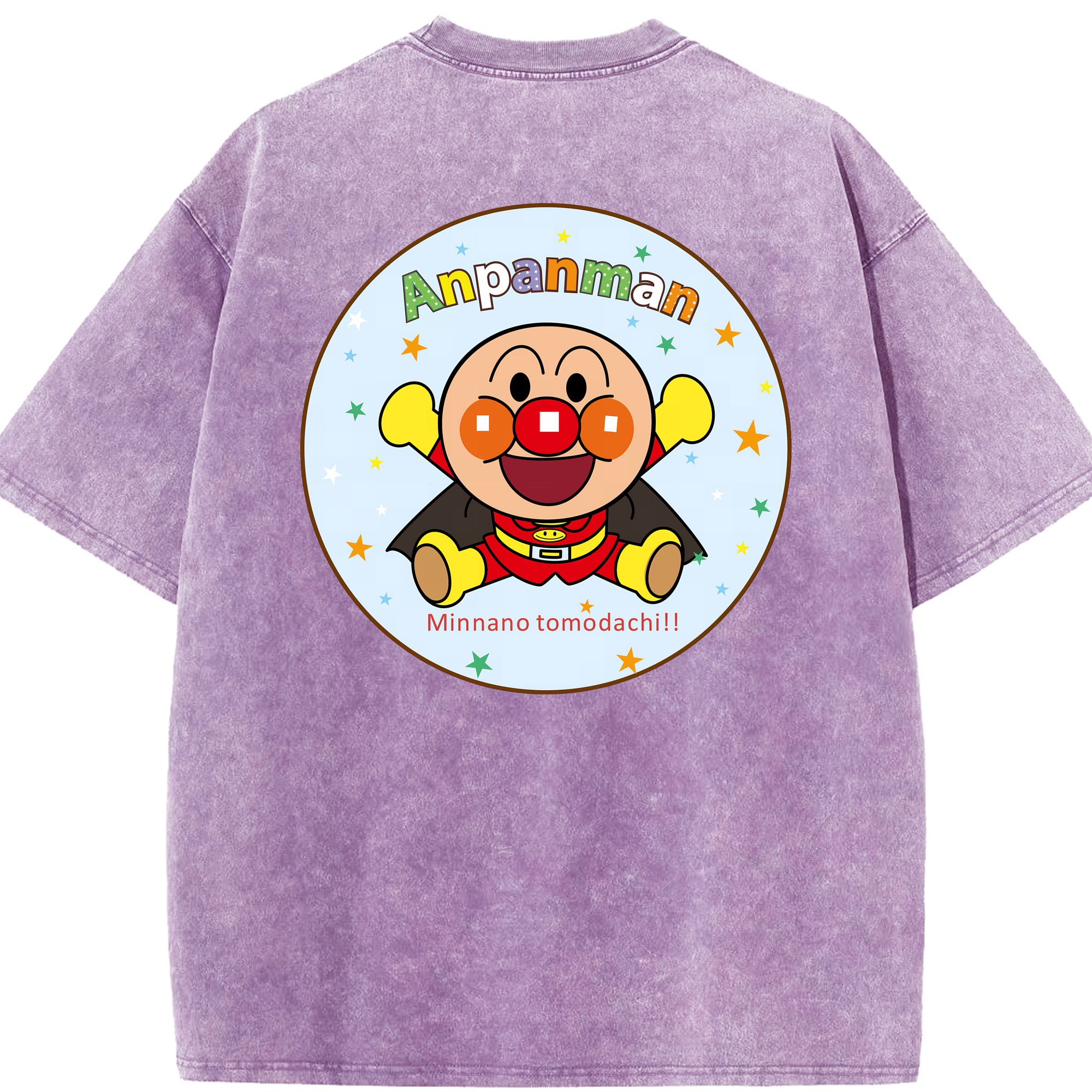 （画像用） アンパンマン Anpanman 綿100% ヴィンテージ風 半袖Tシャツ（背面プリント）