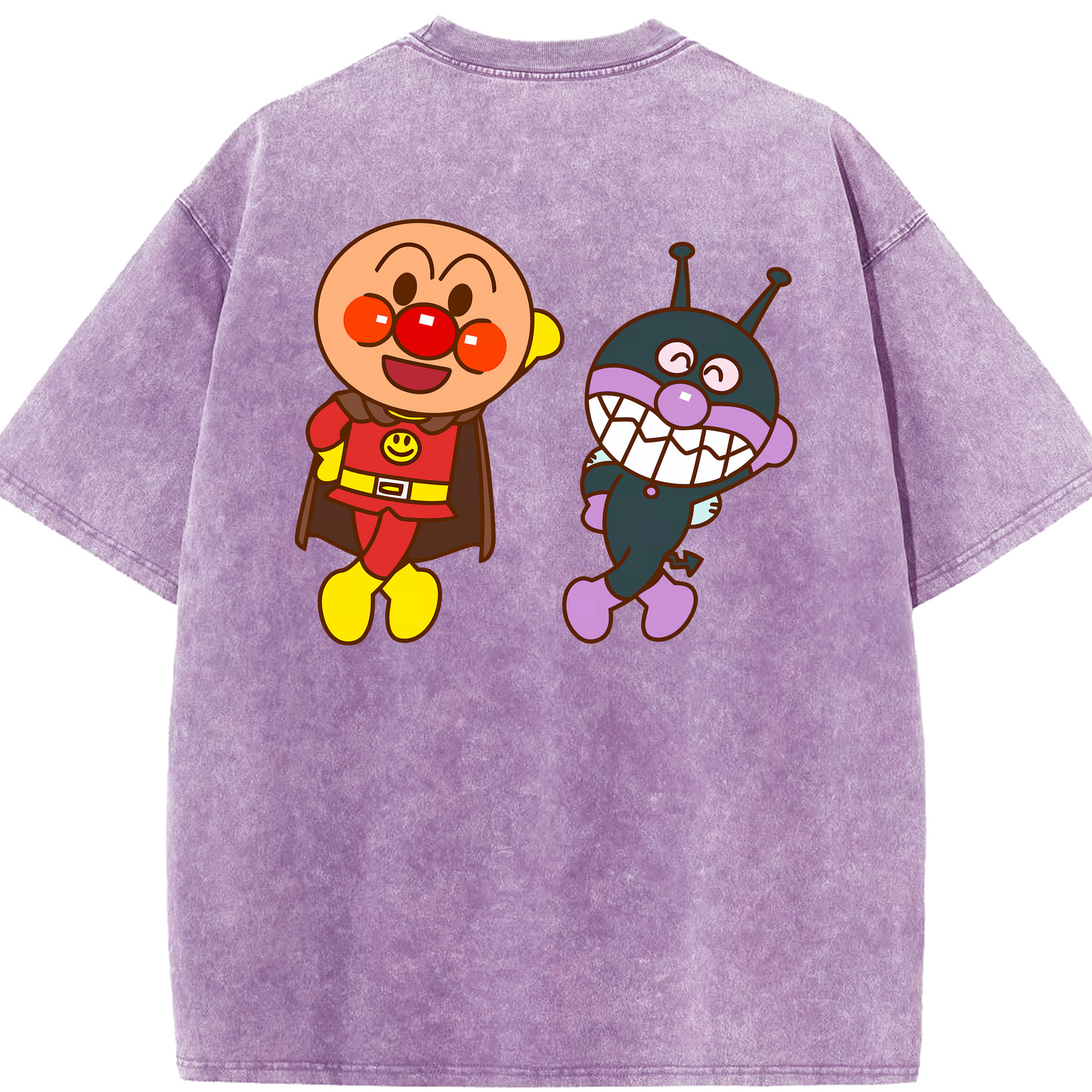 （画像用） アンパンマン Anpanman 綿100% ヴィンテージ風 半袖Tシャツ（背面プリント）