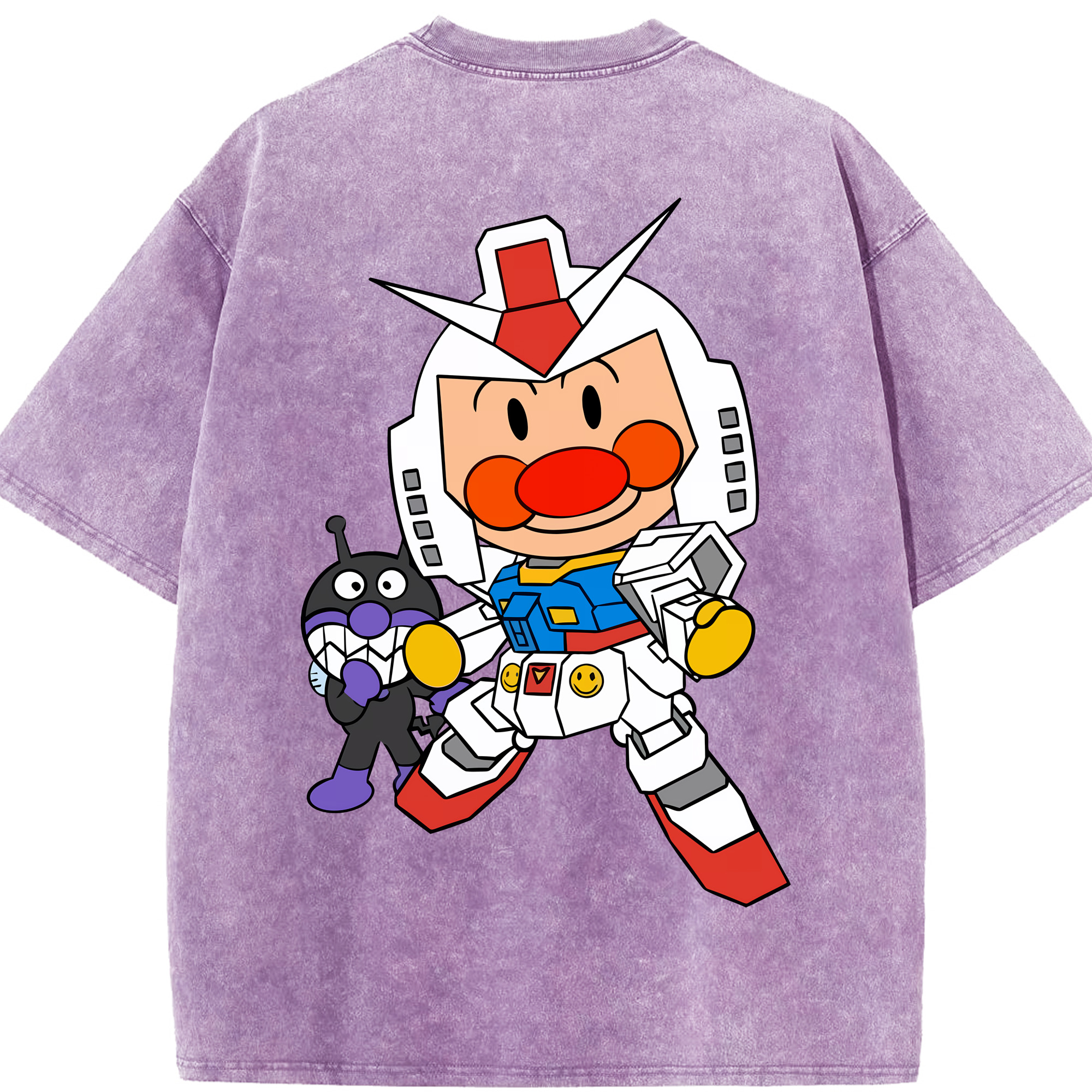 （画像用） アンパンマン Anpanman 綿100% ヴィンテージ風 半袖Tシャツ（背面プリント）