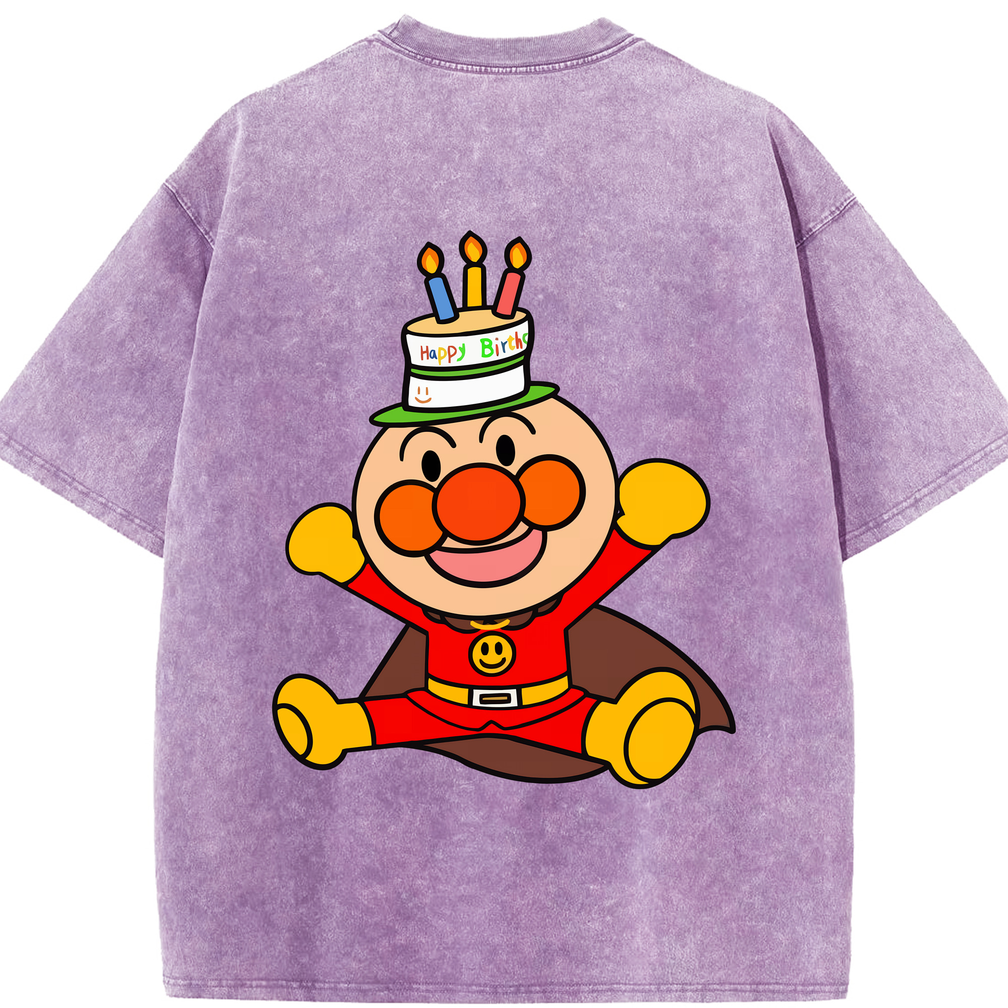 （画像用） アンパンマン Anpanman 綿100% ヴィンテージ風 半袖Tシャツ（背面プリント）