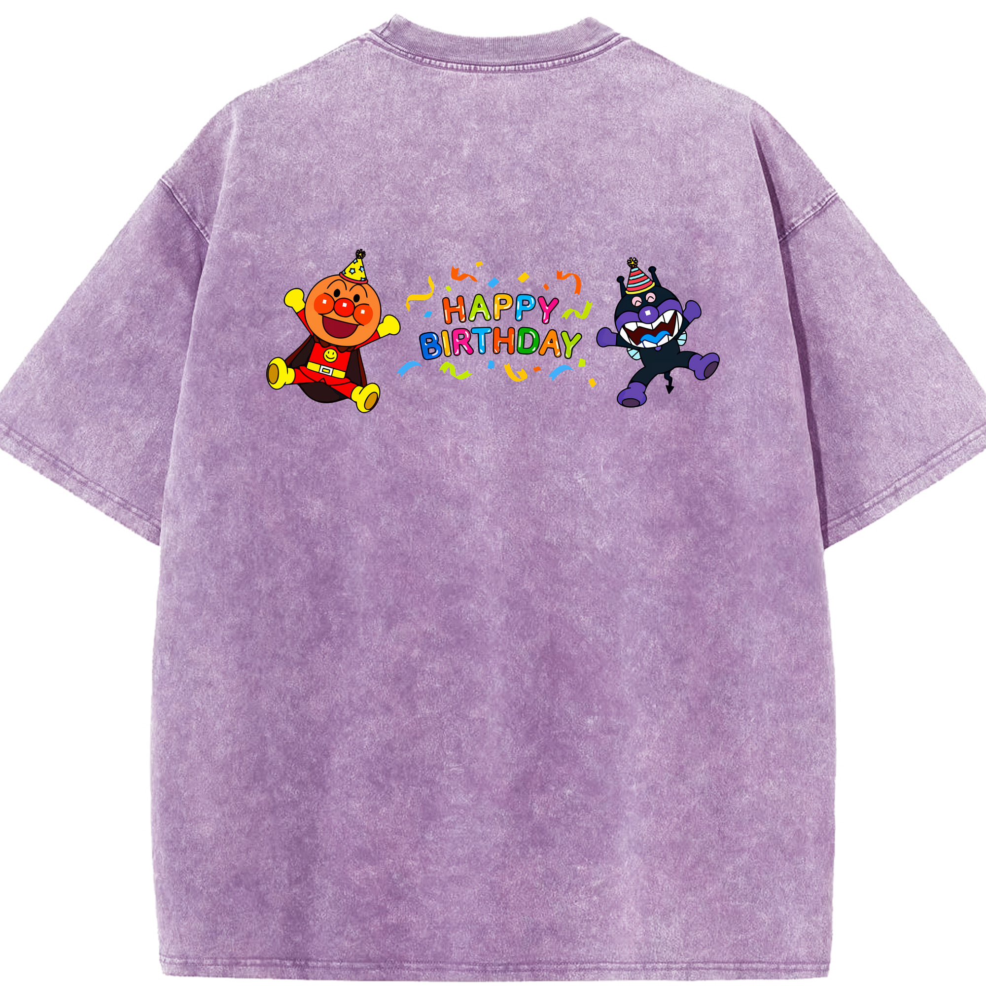 （画像用） アンパンマン Anpanman 綿100% ヴィンテージ風 半袖Tシャツ（背面プリント）