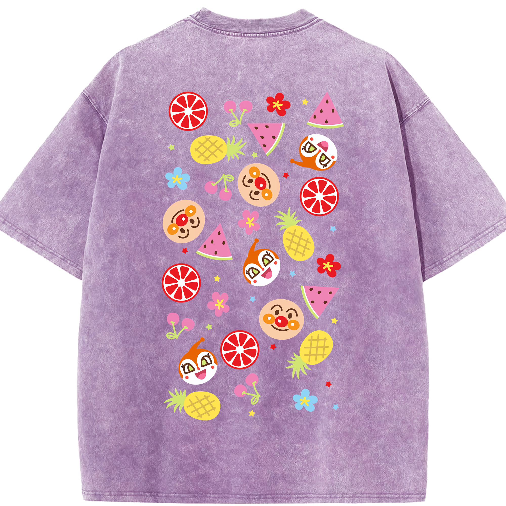 （画像用） アンパンマン Anpanman 綿100% ヴィンテージ風 半袖Tシャツ（背面プリント）