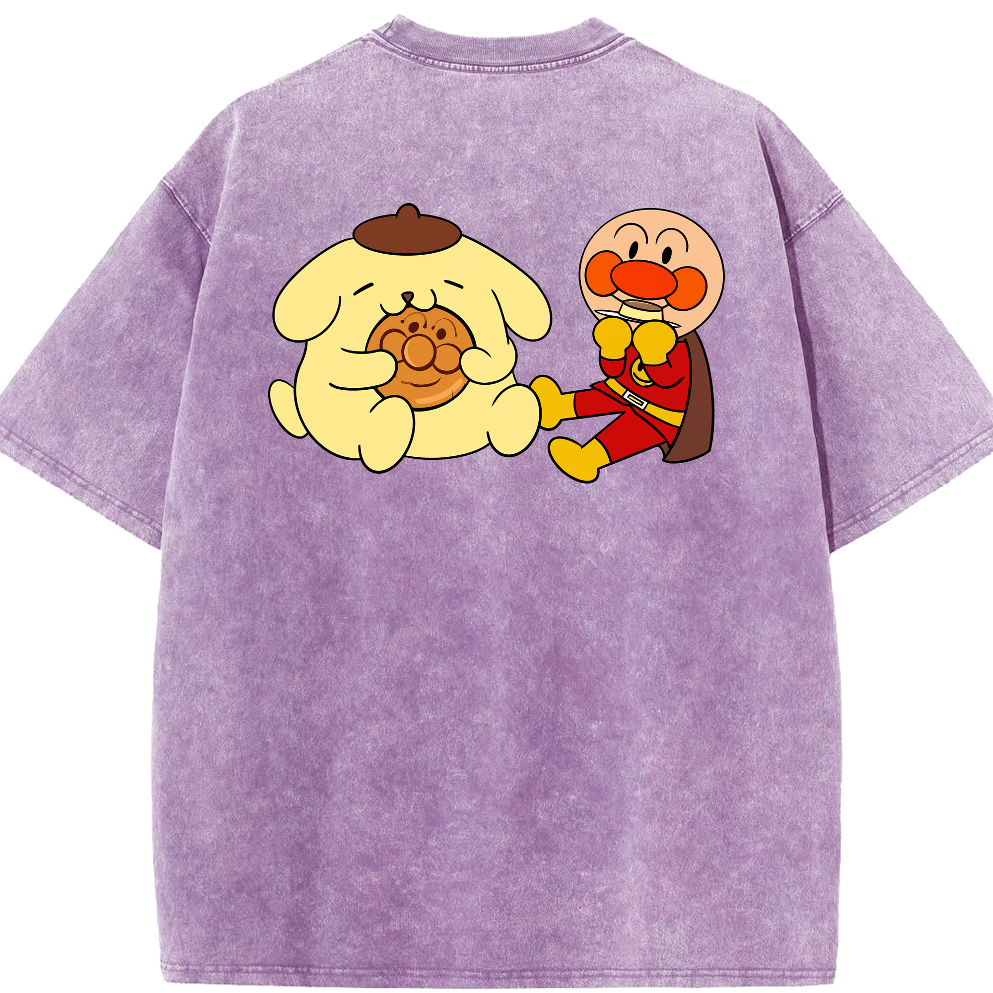 （画像用） アンパンマン Anpanman 綿100% ヴィンテージ風 半袖Tシャツ（背面プリント）