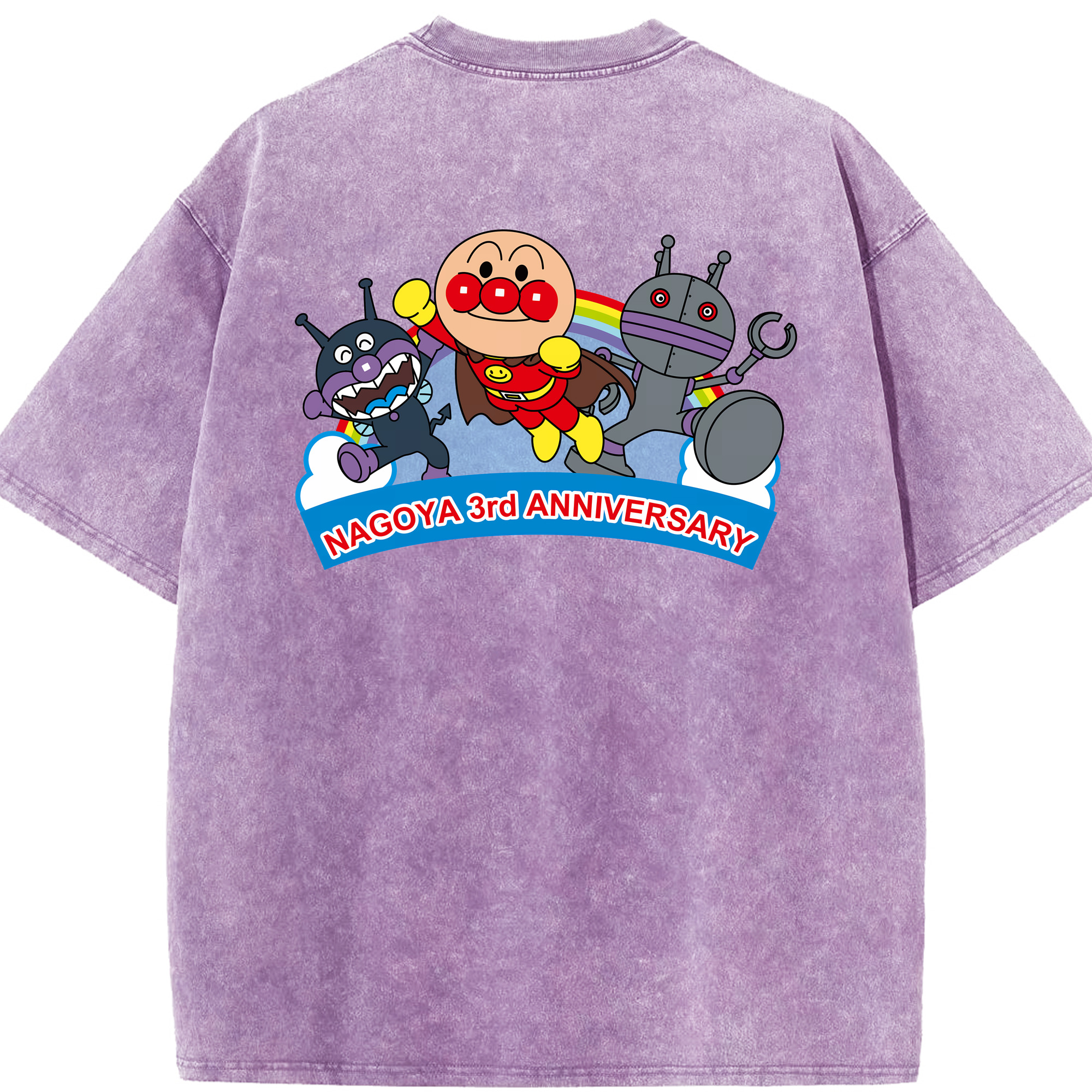 （画像用） アンパンマン Anpanman 綿100% ヴィンテージ風 半袖Tシャツ（背面プリント）