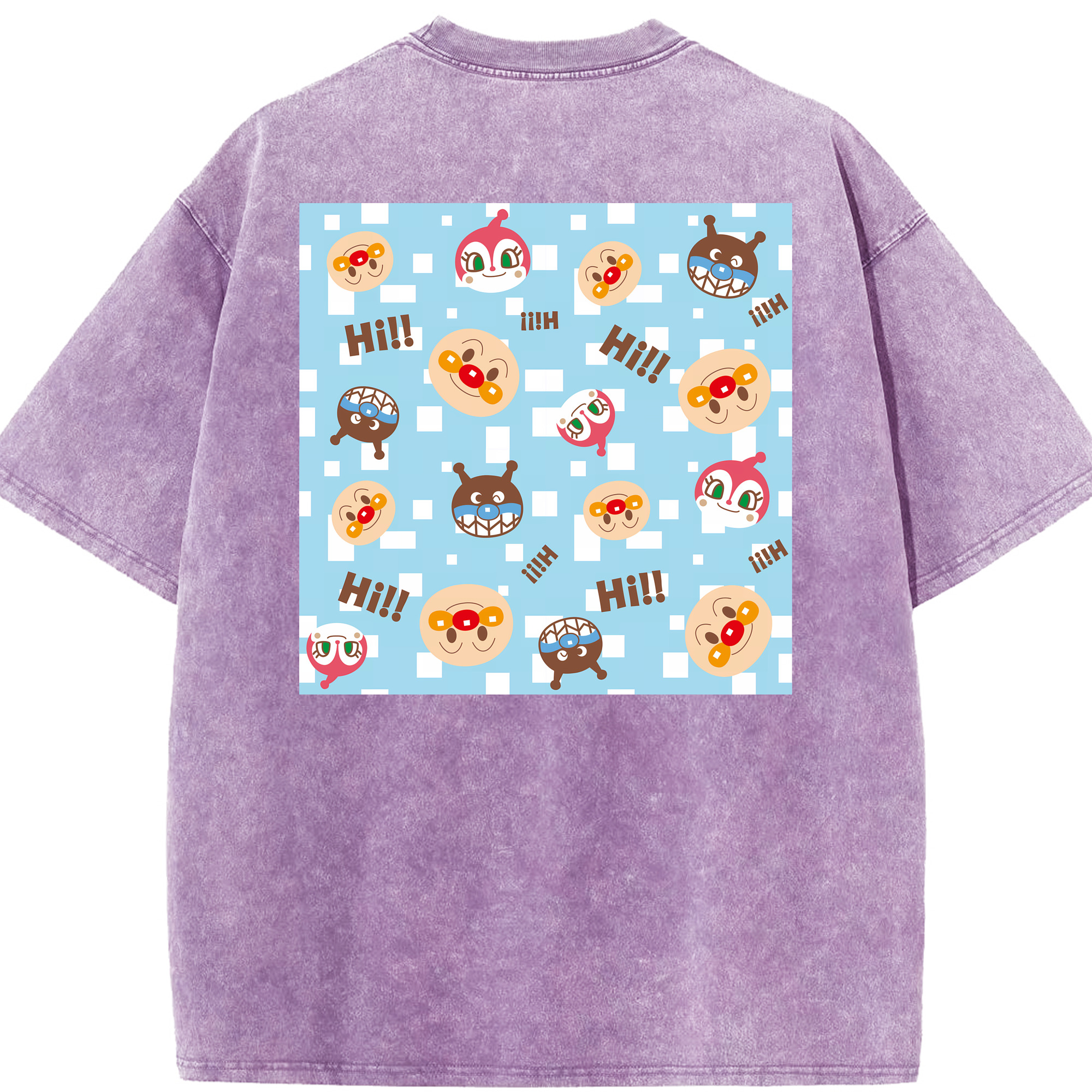 （画像用） アンパンマン Anpanman 綿100% ヴィンテージ風 半袖Tシャツ（背面プリント）