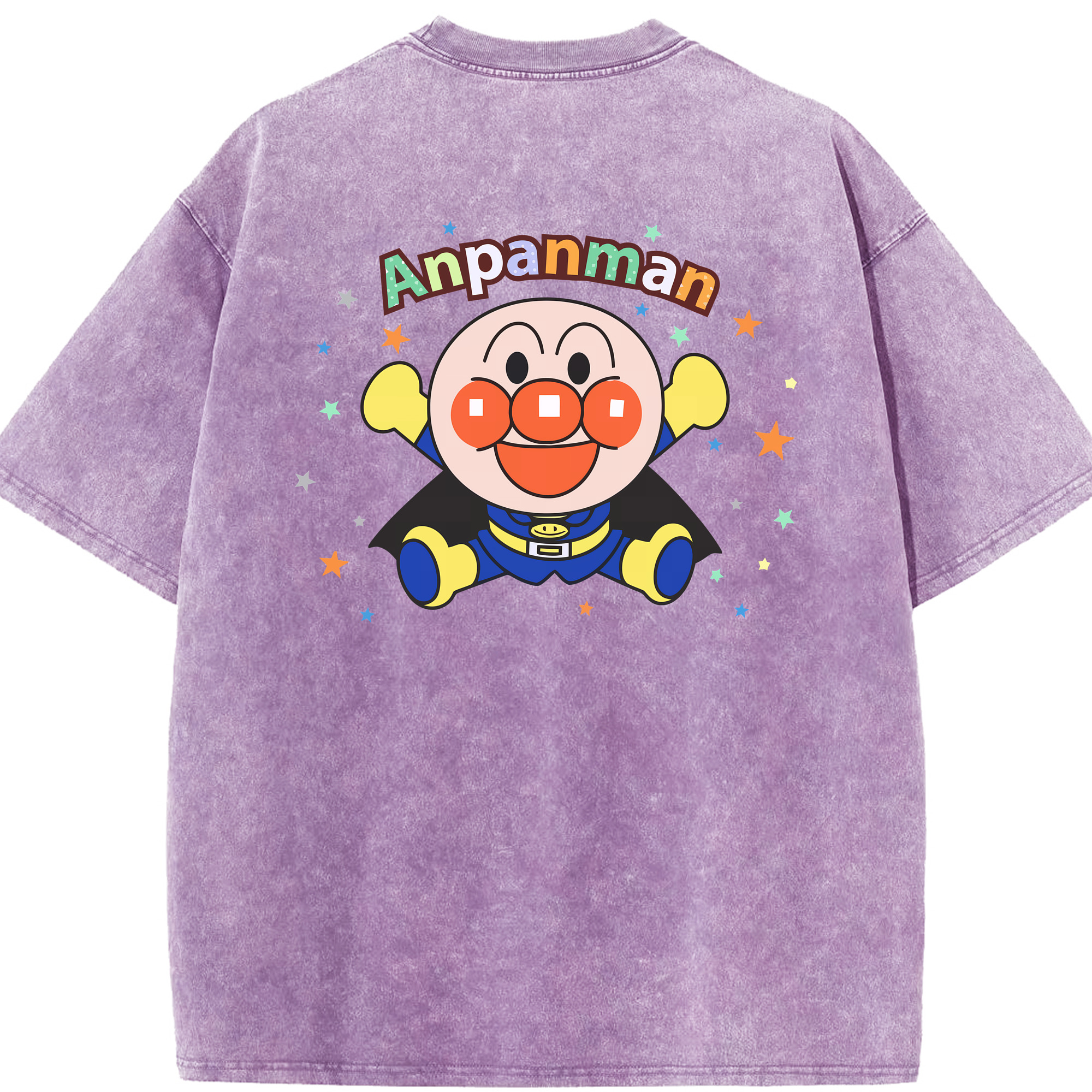 （画像用） アンパンマン Anpanman 綿100% ヴィンテージ風 半袖Tシャツ（背面プリント）