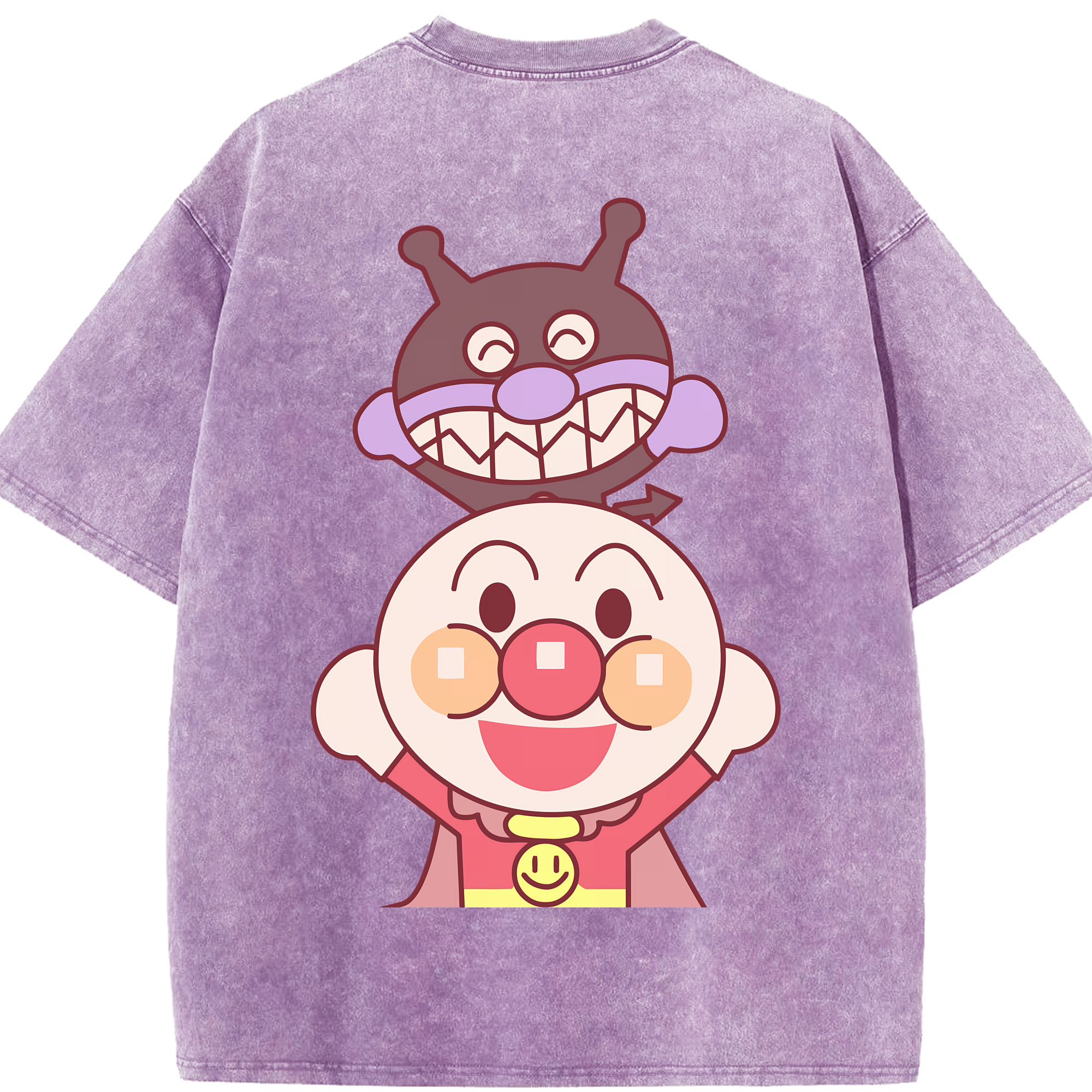 （画像用） アンパンマン Anpanman 綿100% ヴィンテージ風 半袖Tシャツ（背面プリント）