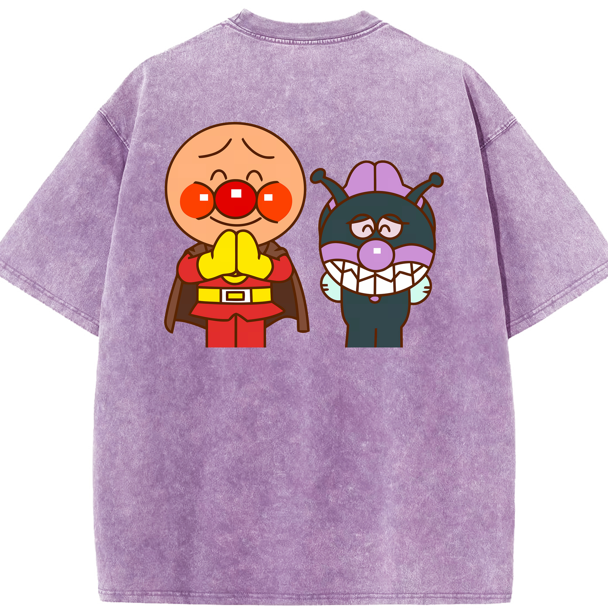 （画像用） アンパンマン Anpanman 綿100% ヴィンテージ風 半袖Tシャツ（背面プリント）