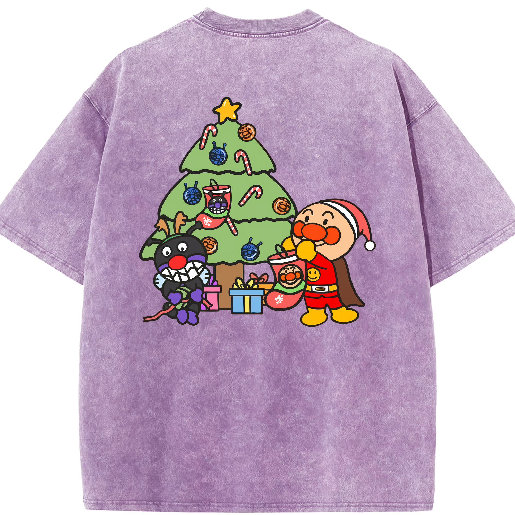 （画像用） アンパンマン Anpanman 綿100% ヴィンテージ風 半袖Tシャツ（背面プリント）