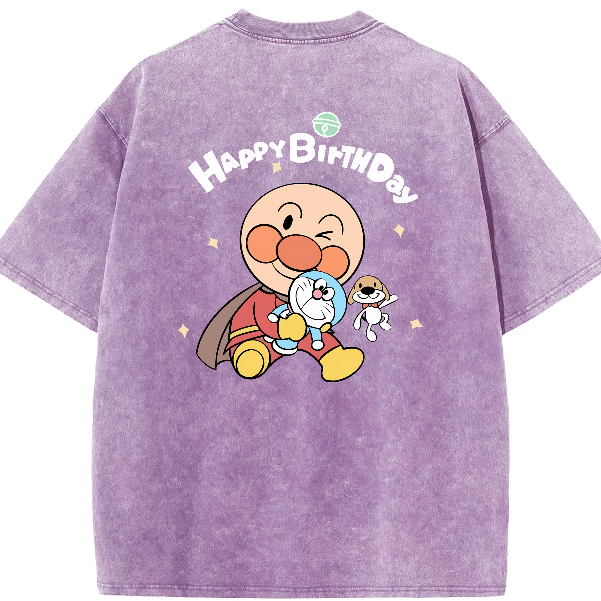 （画像用） アンパンマン Anpanman 綿100% ヴィンテージ風 半袖Tシャツ（背面プリント）