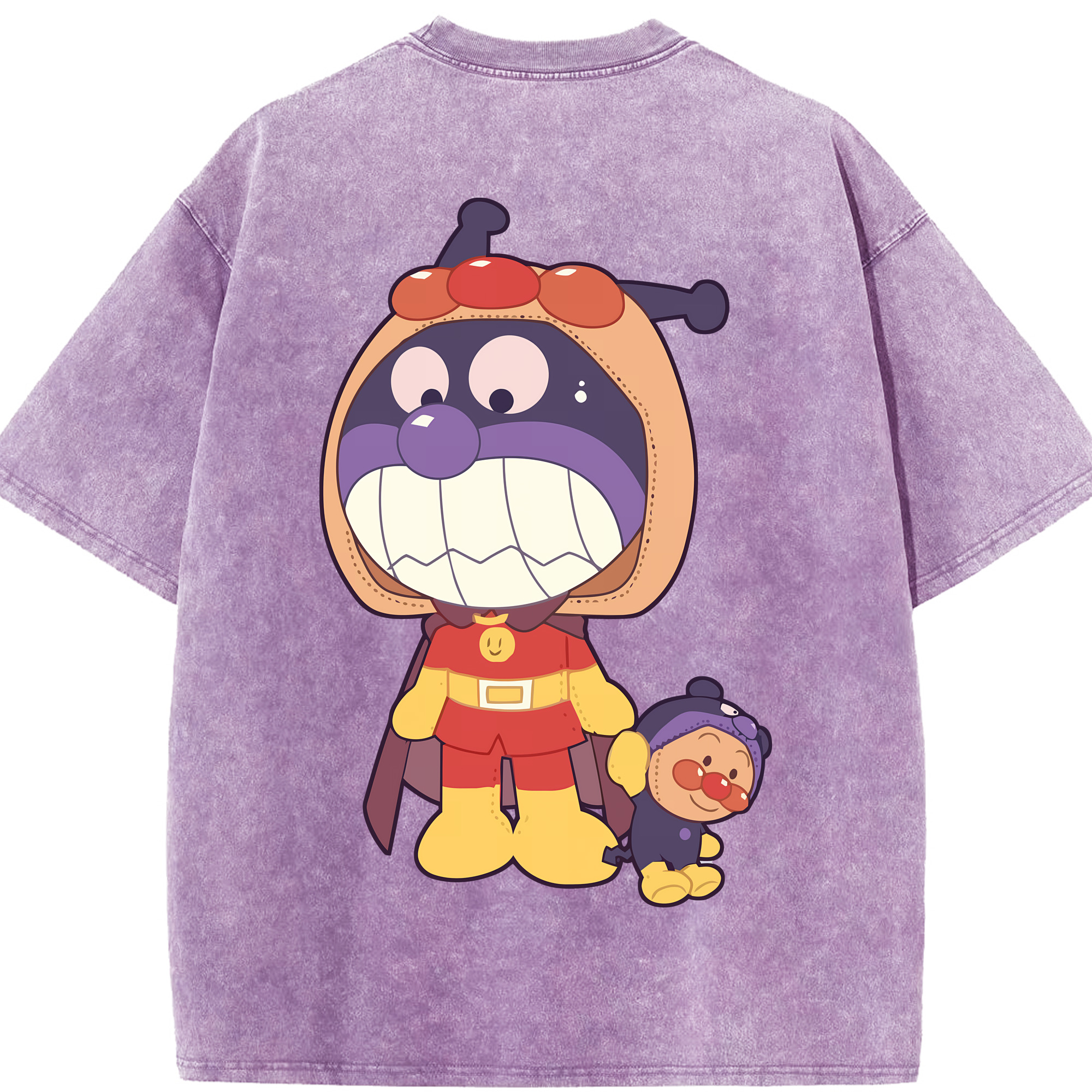 （画像用） アンパンマン Anpanman 綿100% ヴィンテージ風 半袖Tシャツ（背面プリント）