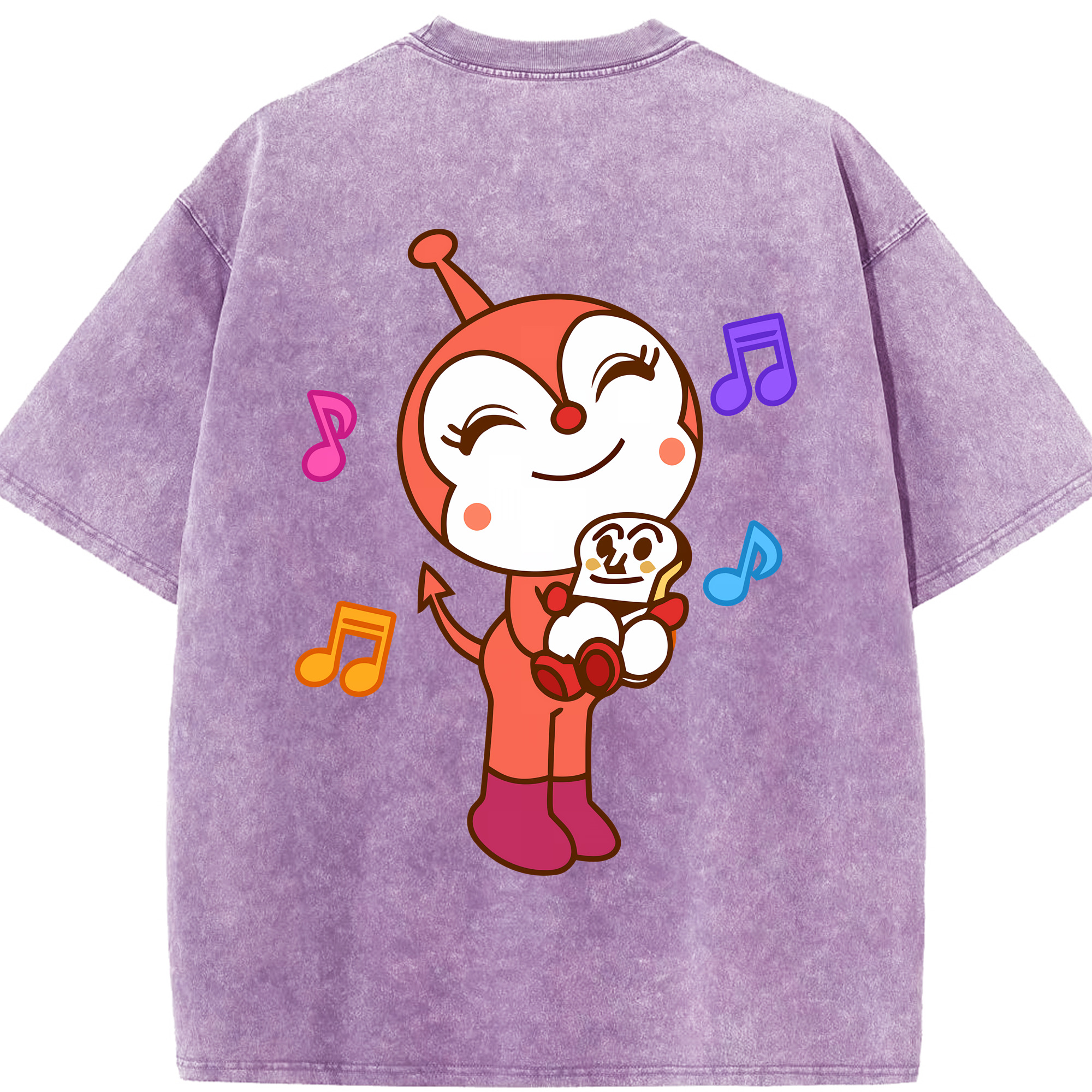 （画像用） アンパンマン Anpanman 綿100% ヴィンテージ風 半袖Tシャツ（背面プリント）