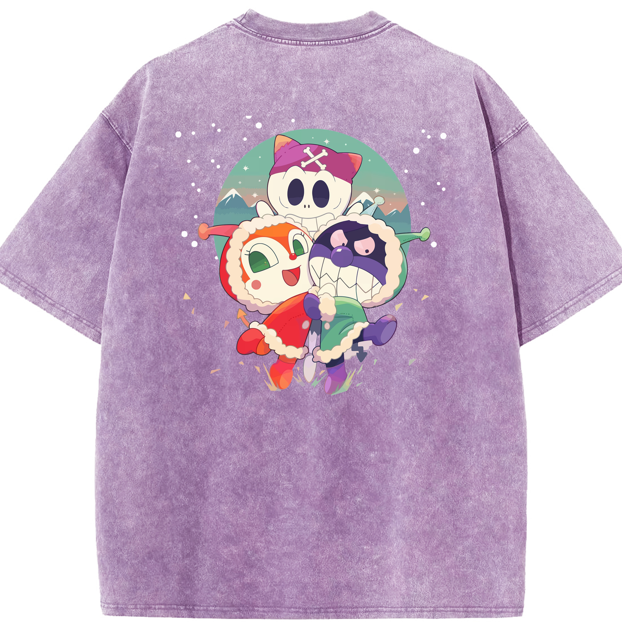 （画像用） アンパンマン Anpanman 綿100% ヴィンテージ風 半袖Tシャツ（背面プリント）