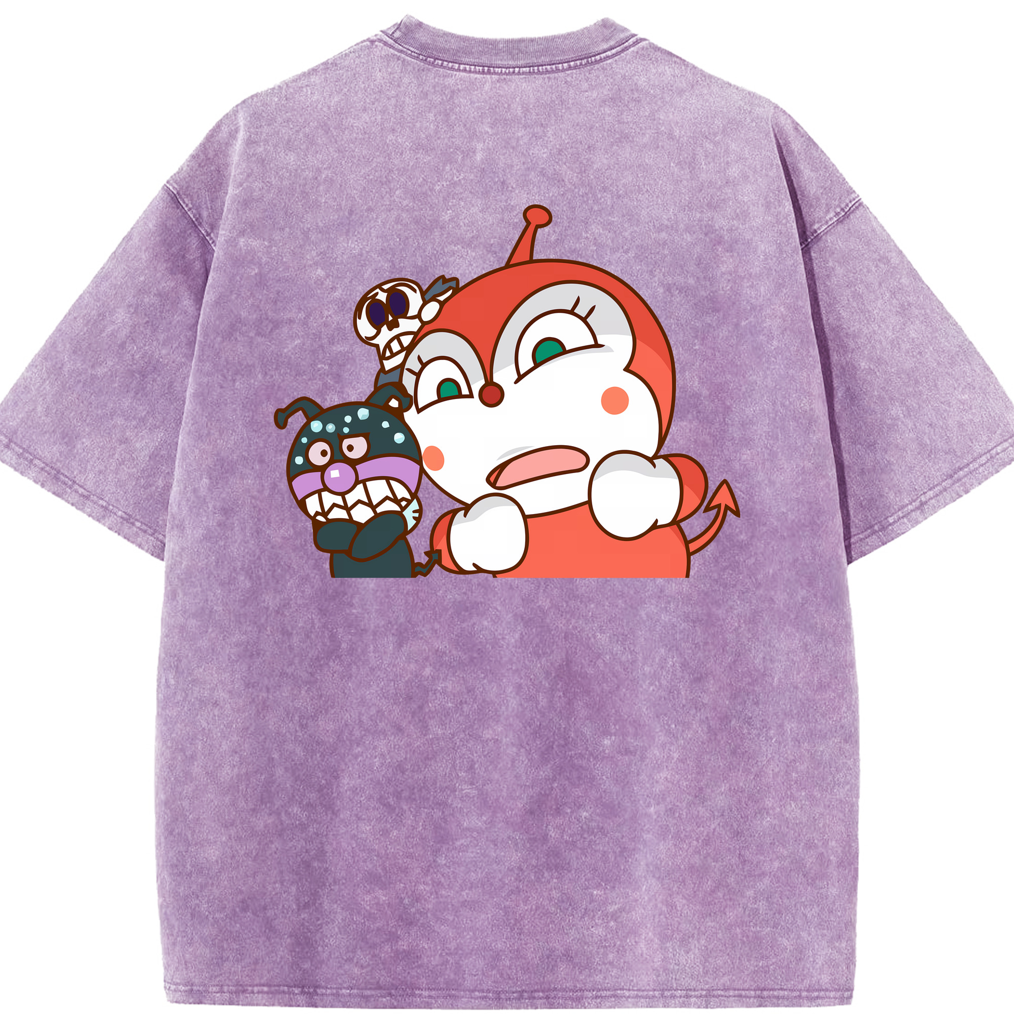 （画像用） アンパンマン Anpanman 綿100% ヴィンテージ風 半袖Tシャツ（背面プリント）