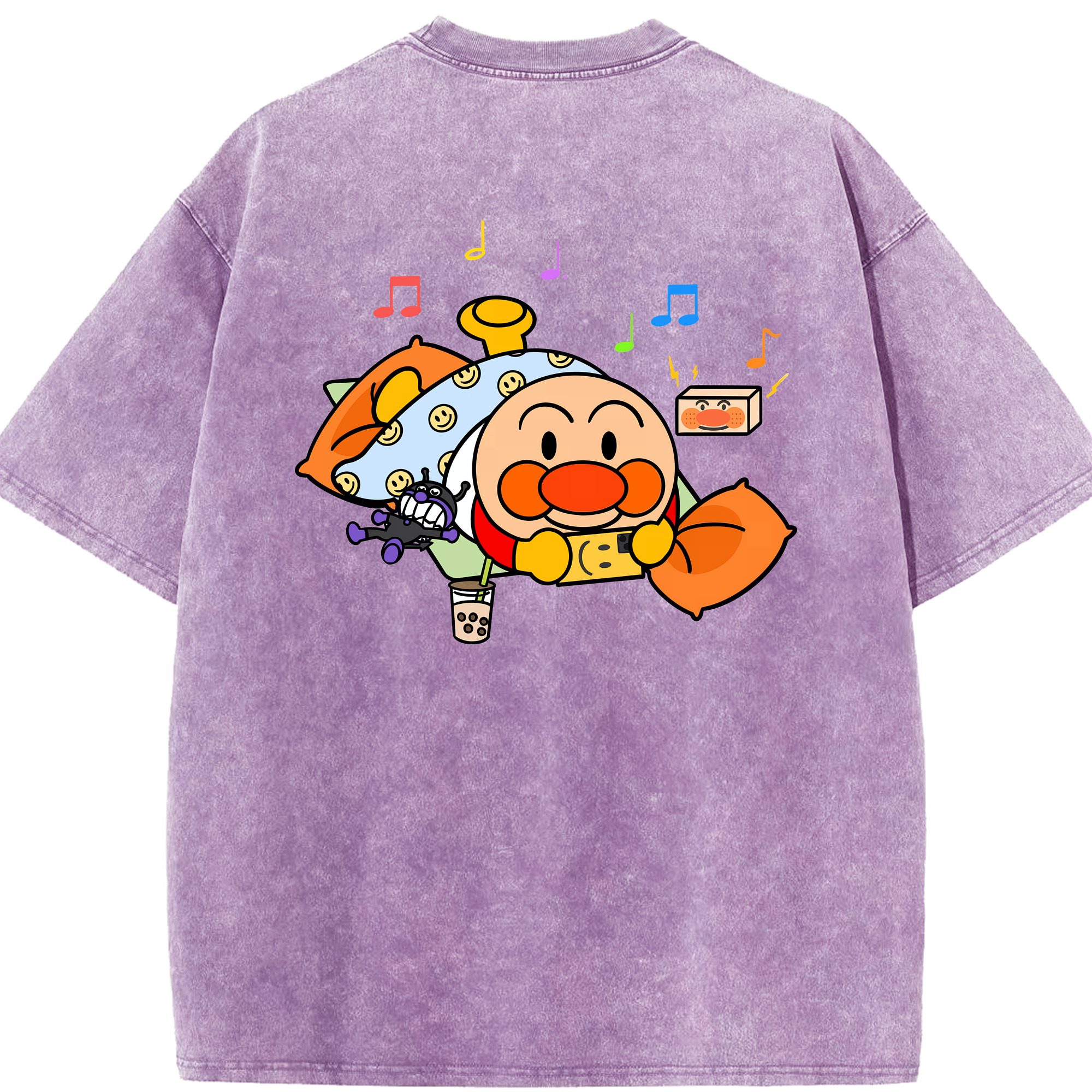 （画像用） アンパンマン Anpanman 綿100% ヴィンテージ風 半袖Tシャツ（背面プリント）
