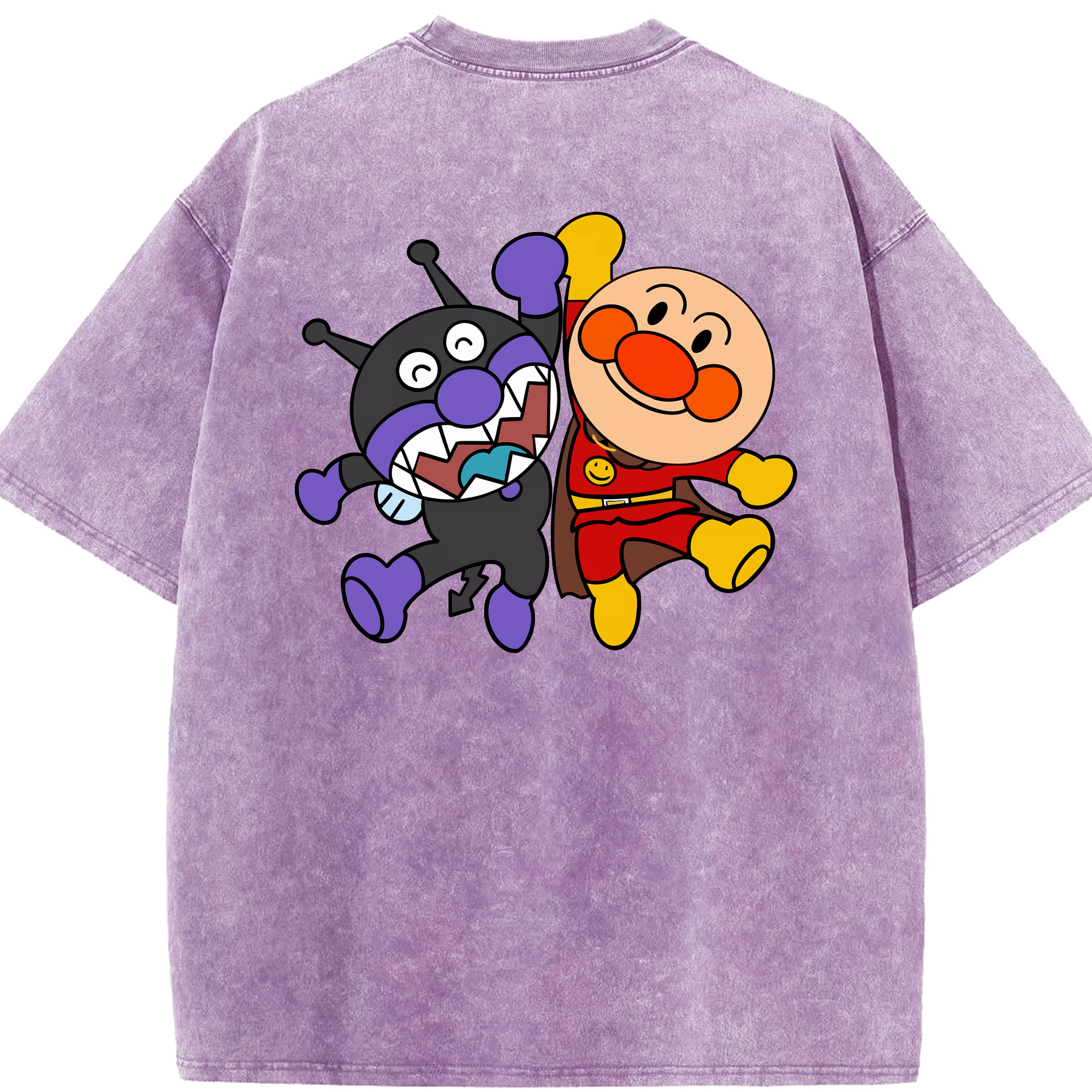 （画像用） アンパンマン Anpanman 綿100% ヴィンテージ風 半袖Tシャツ（背面プリント）