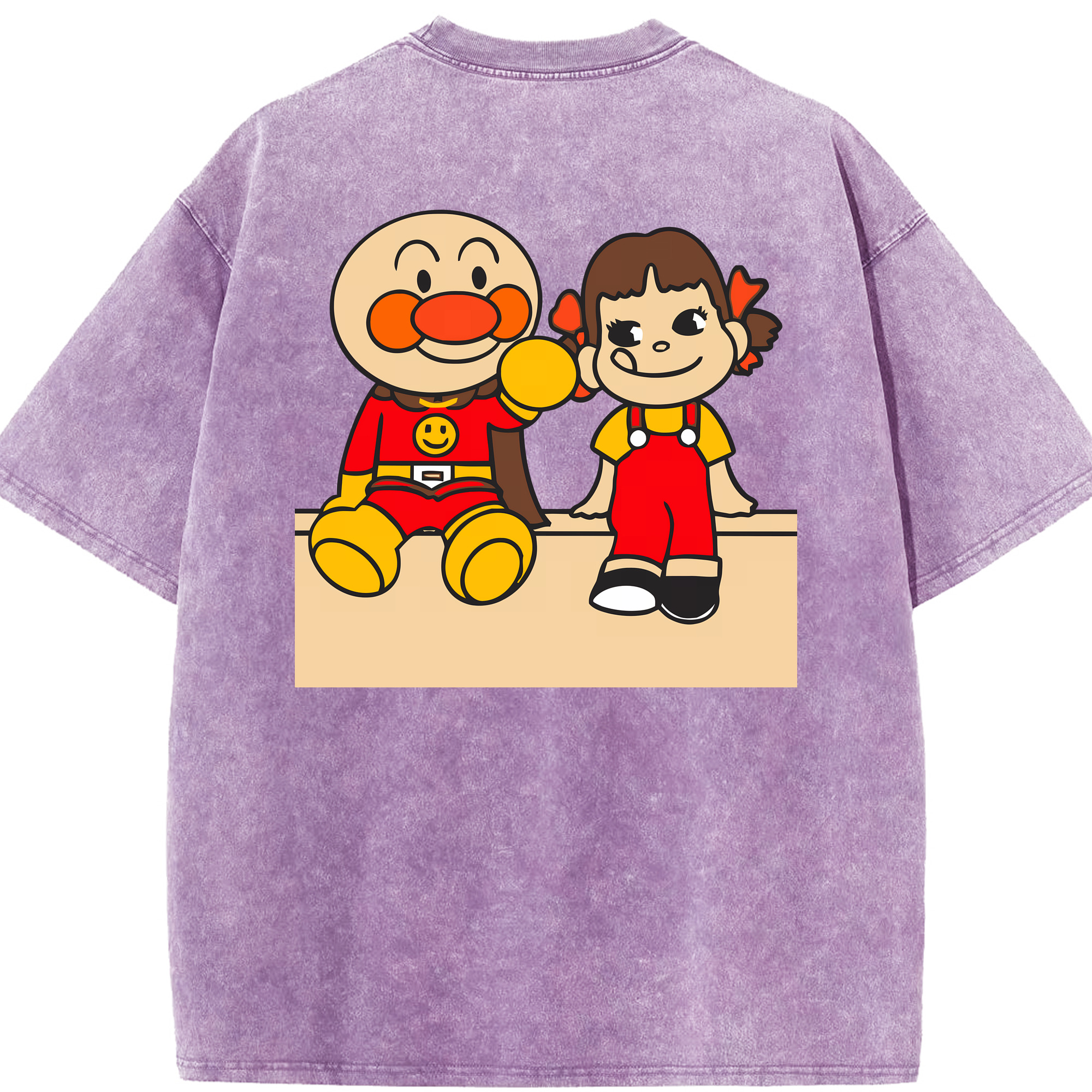 （画像用） アンパンマン Anpanman 綿100% ヴィンテージ風 半袖Tシャツ（背面プリント）