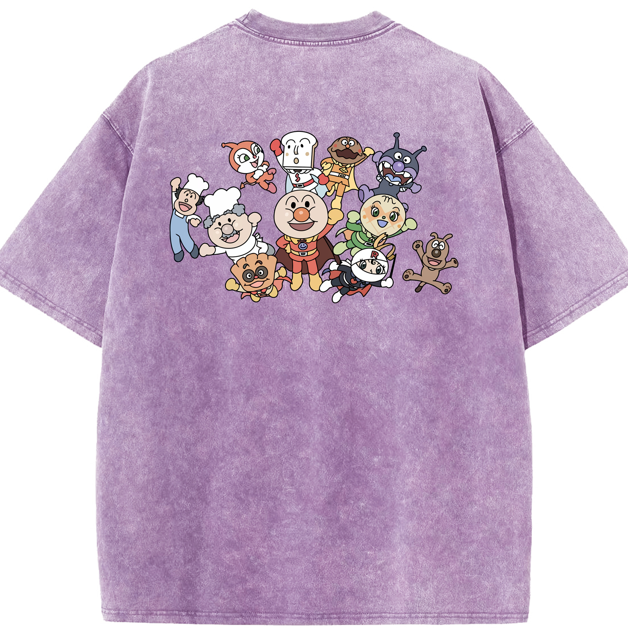 （画像用） アンパンマン Anpanman 綿100% ヴィンテージ風 半袖Tシャツ（背面プリント）